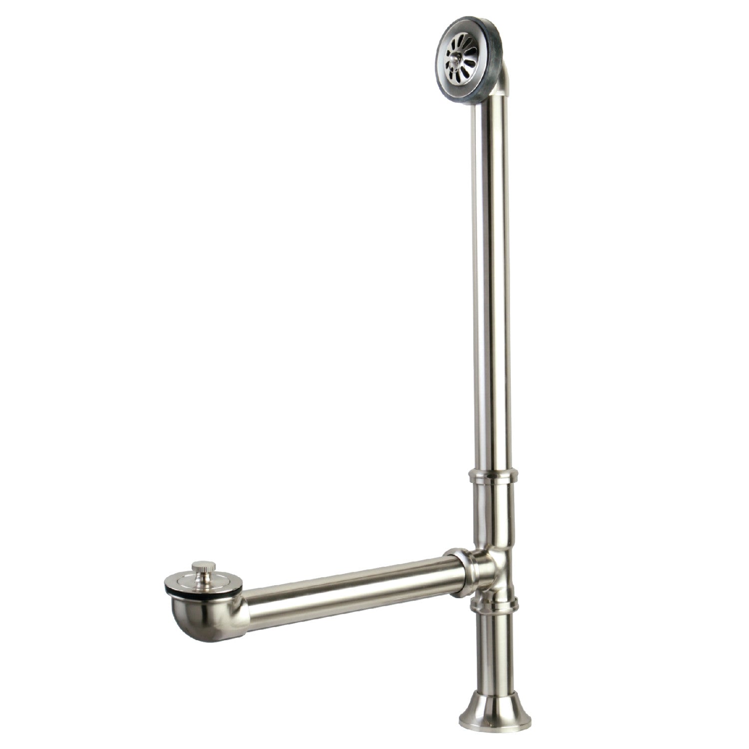 Kingston Heirloom CC2088 - Vintage Brass Lift and Turn Tub Waste and Overflow, Brushed Nickel