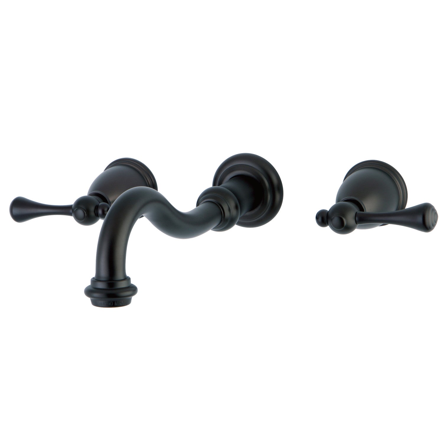 Kingston Heirloom KS3125BL - Robinet de salle de bains mural double poignée vintage 3 trous, bronze frotté à l'huile