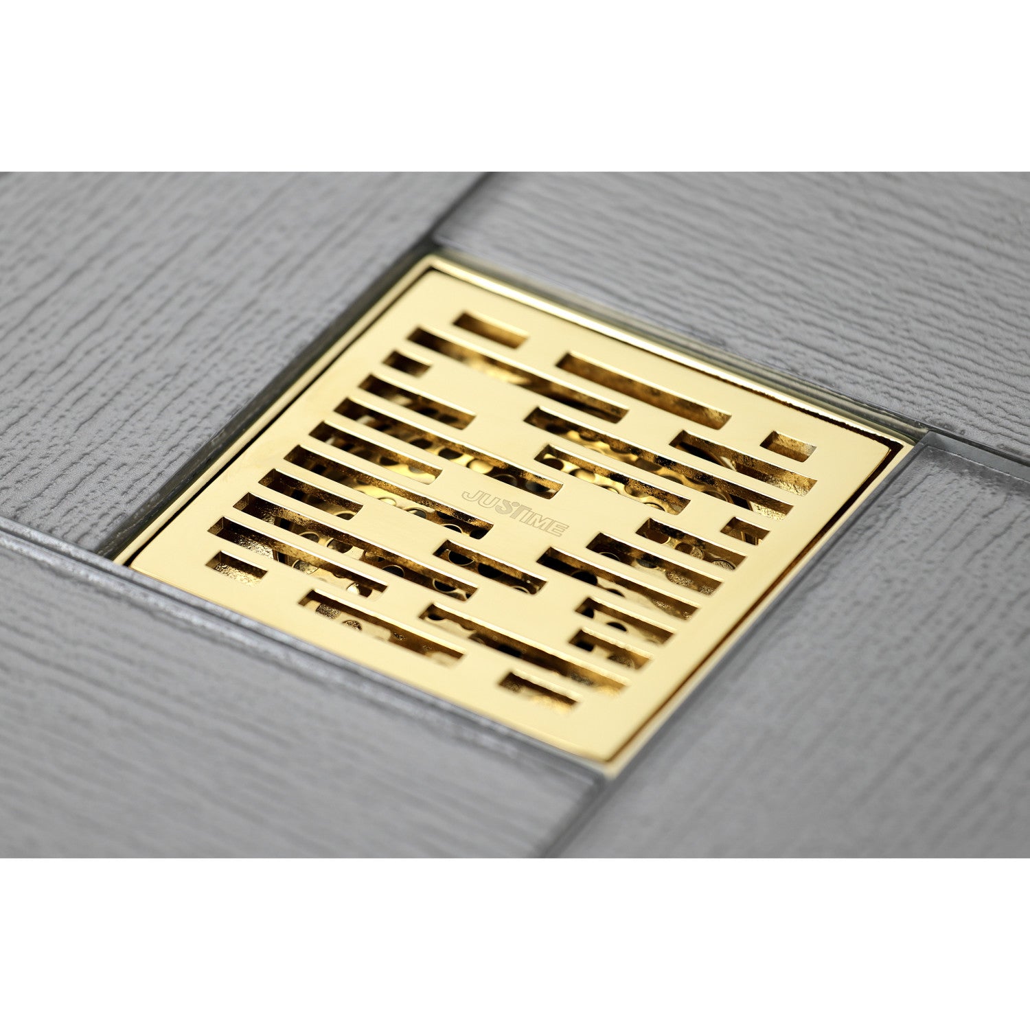 Kingston Watercourse BSF6310PB 4-Inch Brass Square Grid Shower Drain with Hair Strainer, Polished Brass