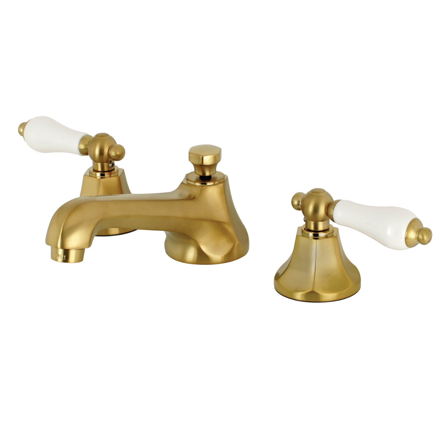 Kingston Tulare KS4467PL - Robinet de salle de bain à grande échelle à deux poignées métropolitain 3 trous, laiton brossé