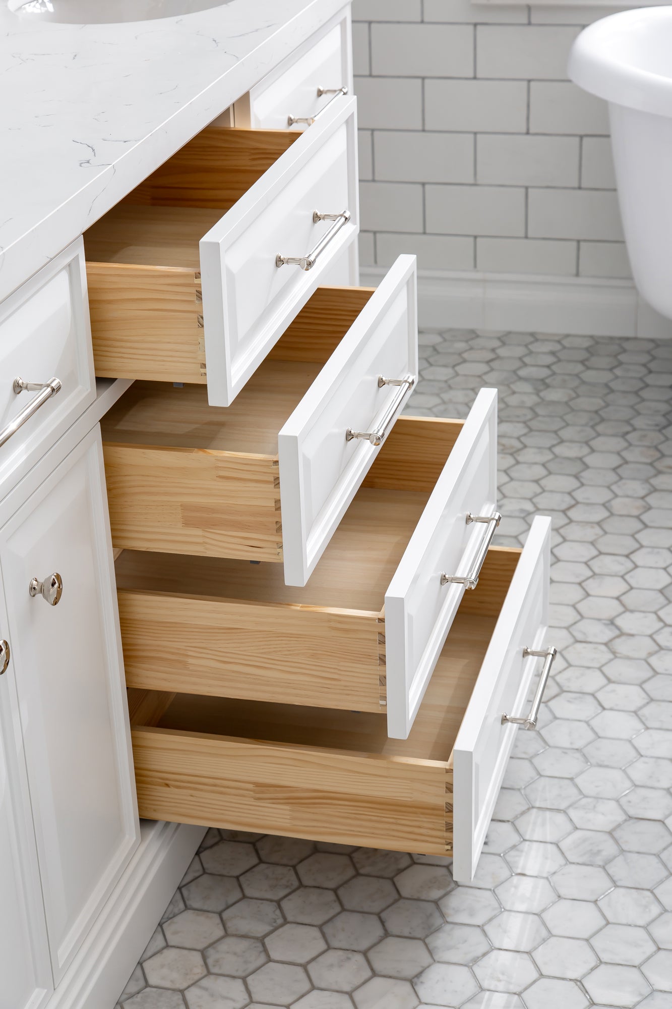 Kingston Luxe PA72QZ05PW - 72 in. x 22 in. Bathroom Vanity Quartz Top and White Basin, Pure White