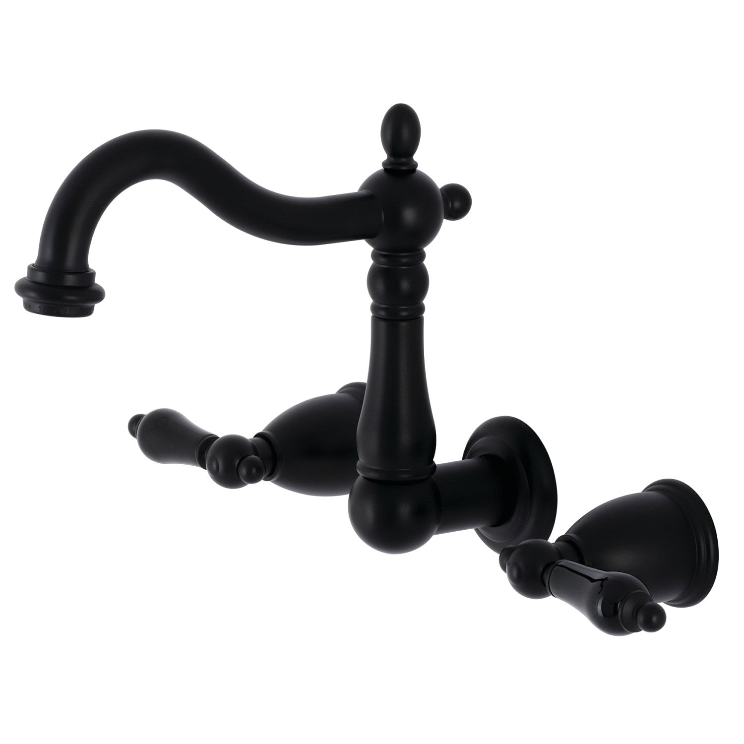 Kingston Heirloom KS1250PKL - Robinet de salle de bain à double poignée 3 trous, noir mat