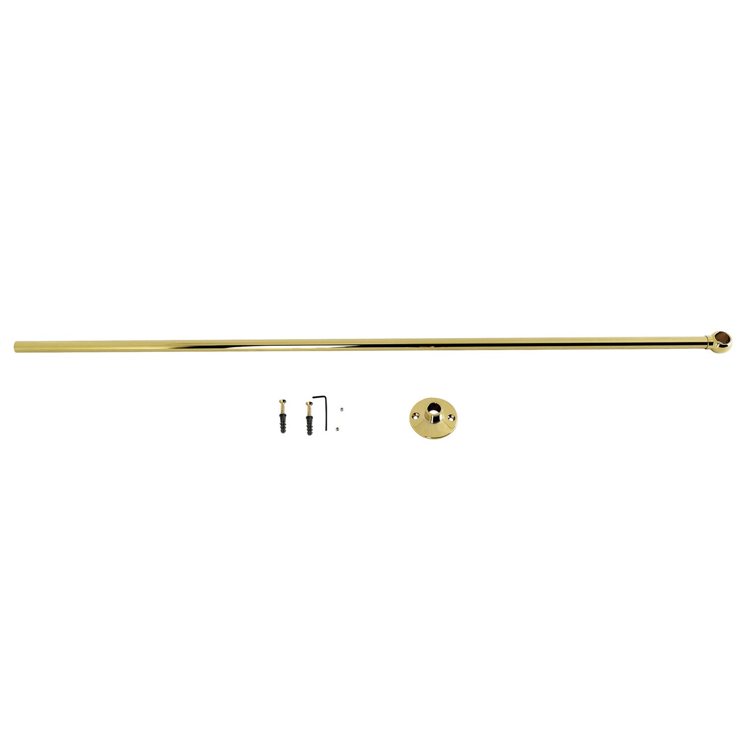 Kingston Vintage CCS342 Support de tige de rideau de douche, laiton poli