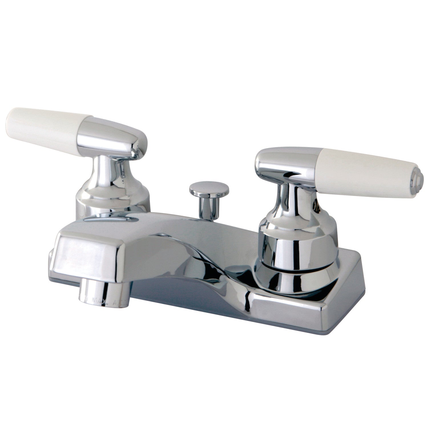 Kingston Americana FB201 Double-Handle 3-Hole Deck Mount 4-Inch Centerset Bathroom Faucet with ABS Pop-Up Drain, Polished Chrome
