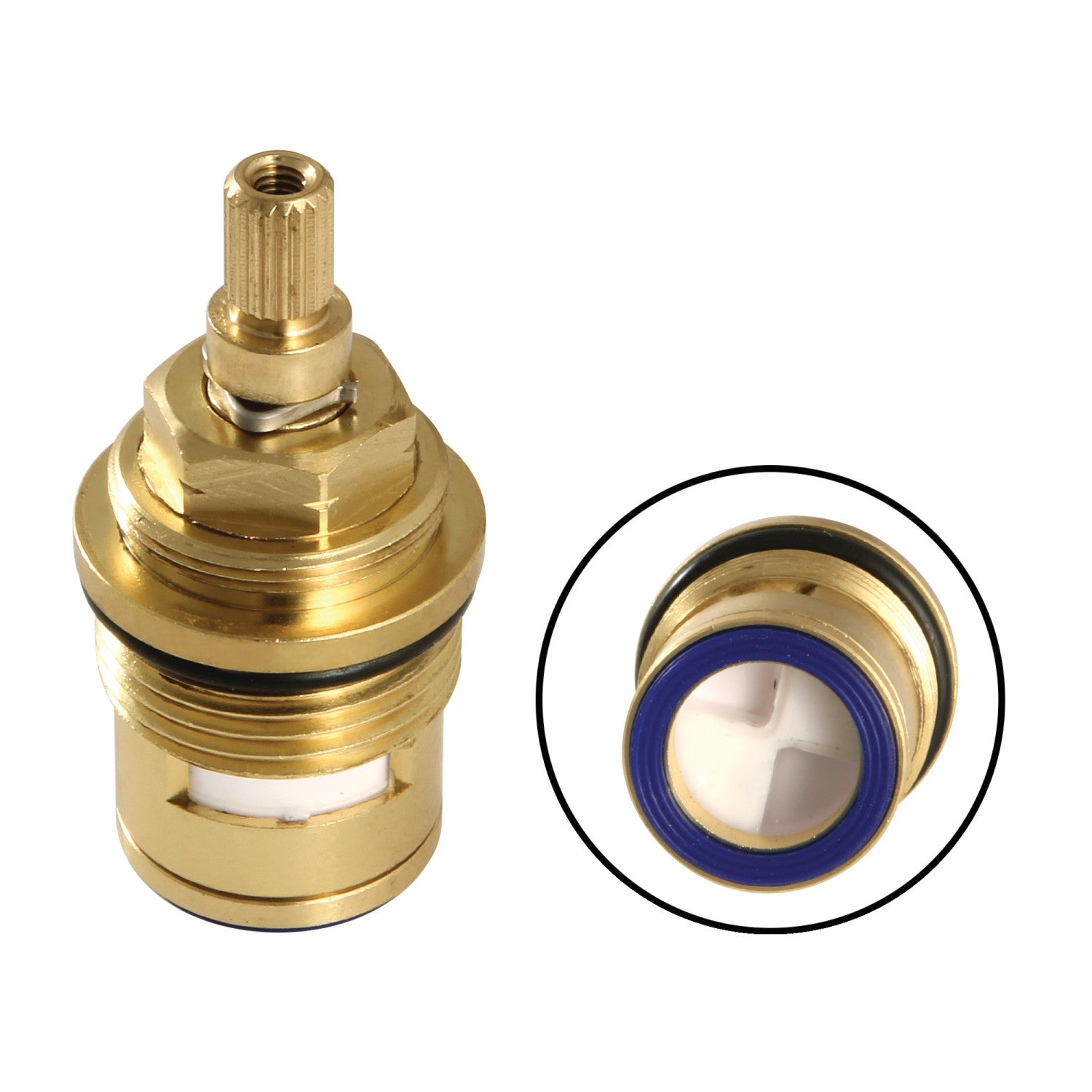 Kingston Heritage KSRPT1341CC Cold Ceramic Disc Cartridge (1 Piece), Raw Brass