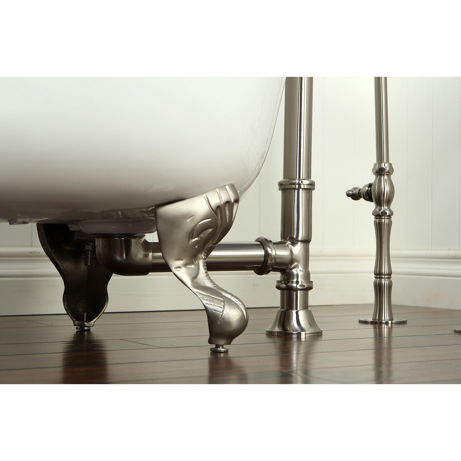 Kingston Heirloom CC2088 - Vintage Brass Lift and Turn Tub Waste and Overflow, Brushed Nickel