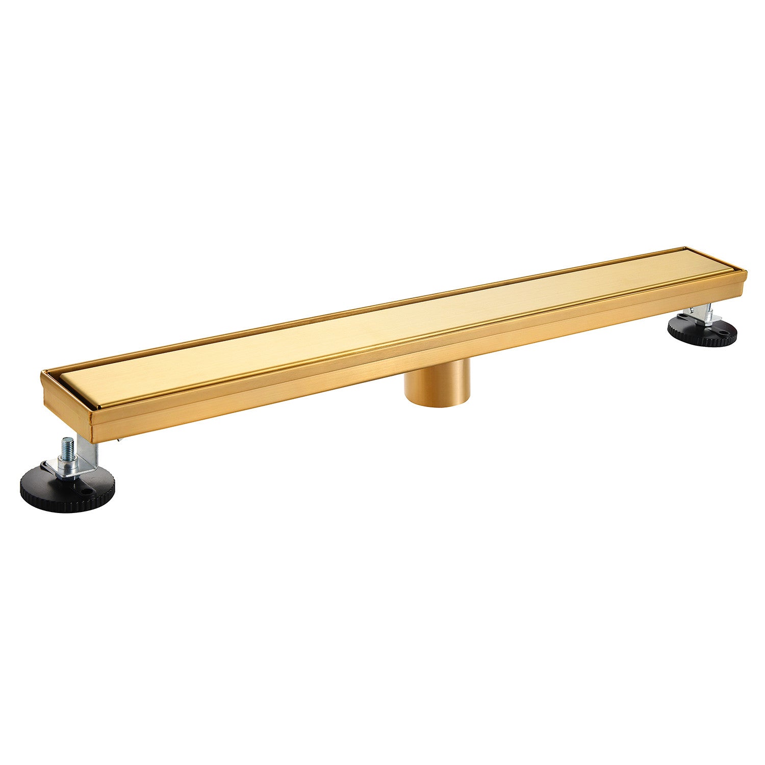 Kingston Watercourse BSF3227 32-Inch Stainless Steel Linear Shower Drain with Reversible Tile Insert and Flat Grate, Brushed Brass
