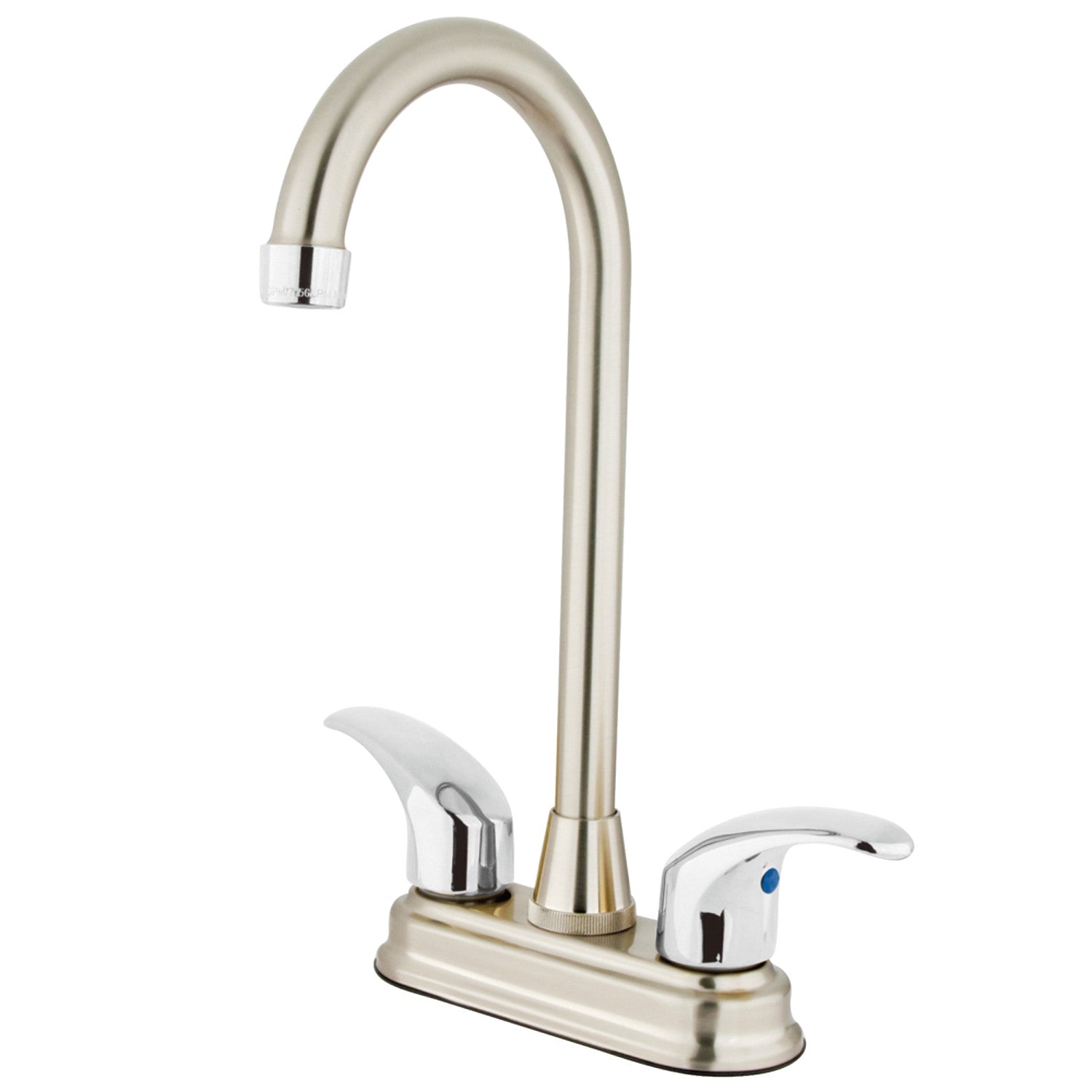 Kingston Tulare KB6497LL - Robinet de barre de montage de plate-forme 2 trous, nickel brossé / chrome poli