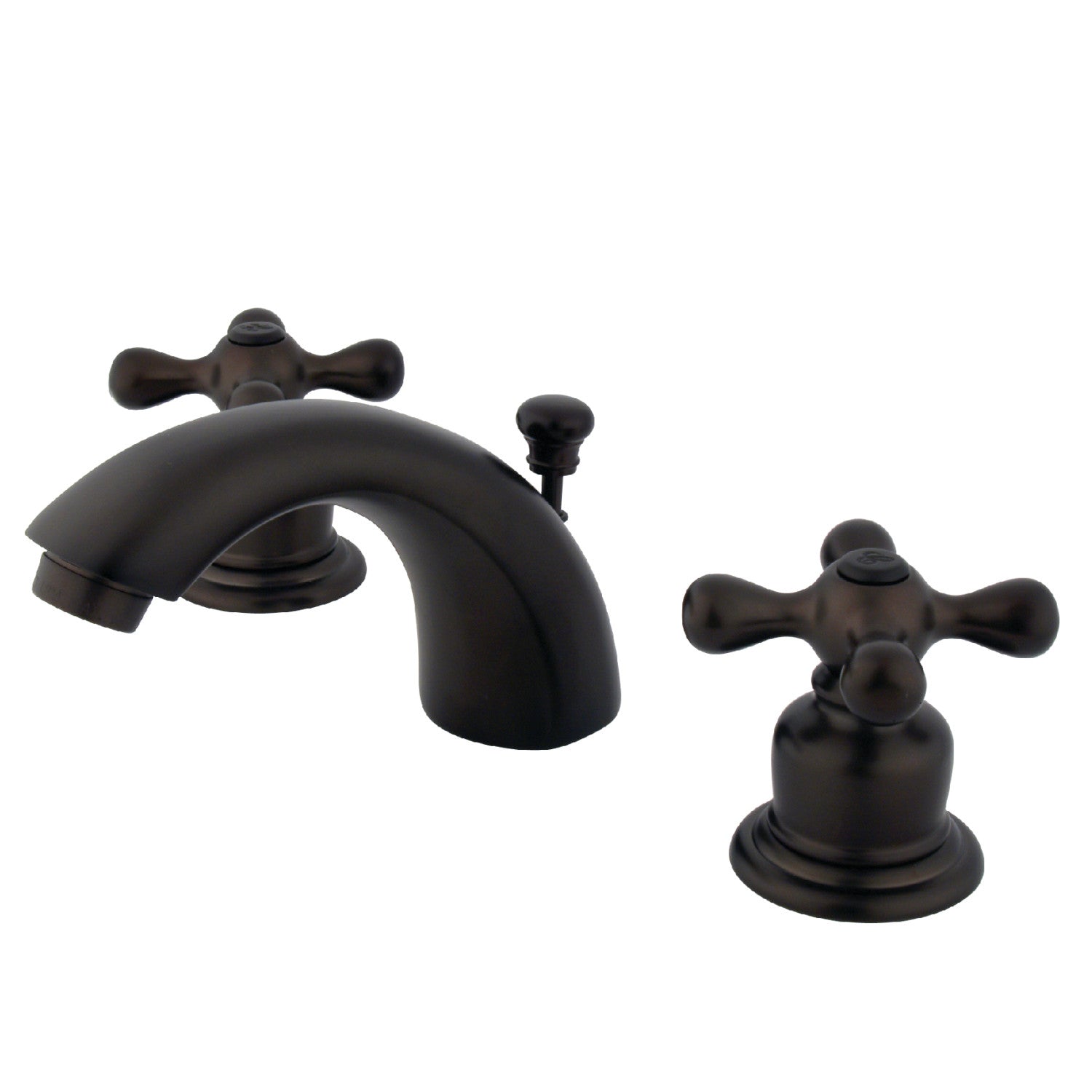 Kingston Heirloom KB945AX - Victorian à deux poignées 3 trous montage sur plage Mini-Widespread Robinet de salle de bain avec drain à tirette, bronze frotté à l'huile