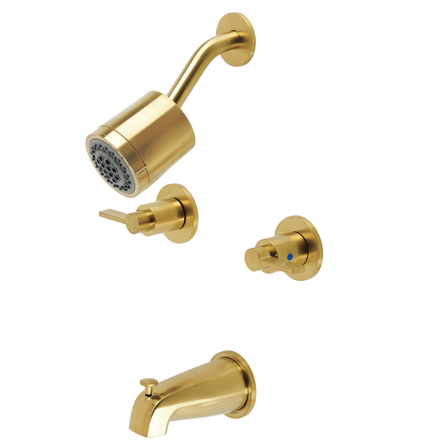 Kingston Sona KBX8147NDL - Robinet de baignoire et de douche à double poignée NuvoFusion, laiton brossé