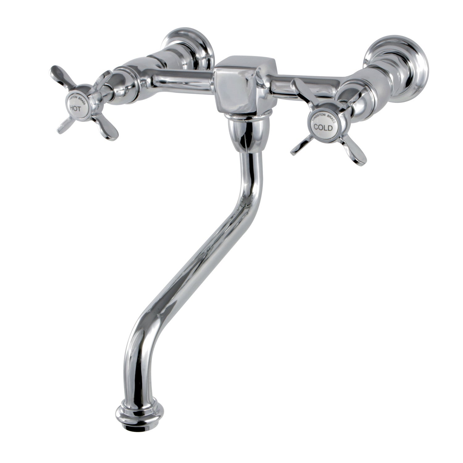 Kingston Heirloom KS1211BEX - Essex Double-Handle 2 trous Robinet de salle de bains mural, chrome poli
