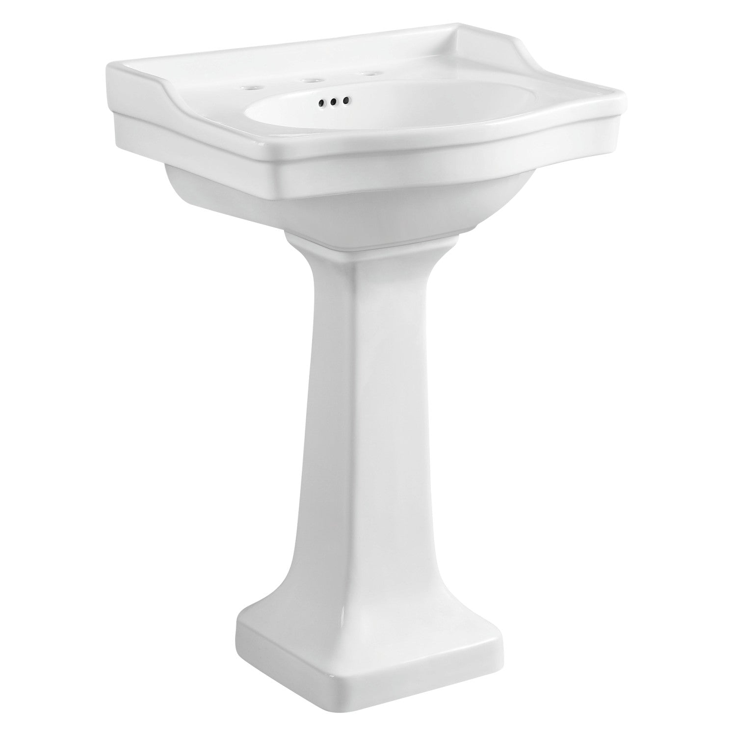 Kingston Heirloom VPB3248 - Imperial 24-3/16 Inch Wall Mount Pedestal Sink (8-Inch, 3-Hole), White