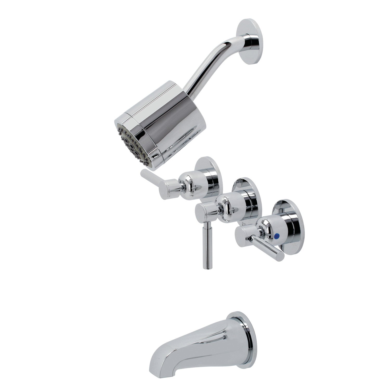 Kingston Sona KBX8131DL - Robinet de baignoire et de douche à triple poignée Concord, chrome poli