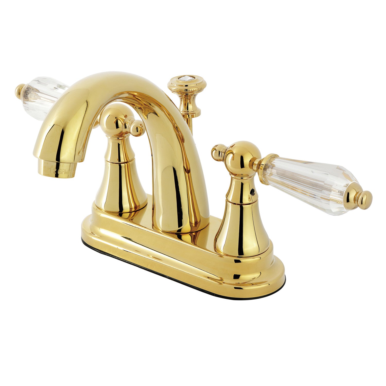 Kingston Heirloom KS7612WLL - Wilshire Double-Handle 3 trous montage sur plage 4-Inch Centerset Robinet de salle de bains avec laiton à tirette, laiton poli
