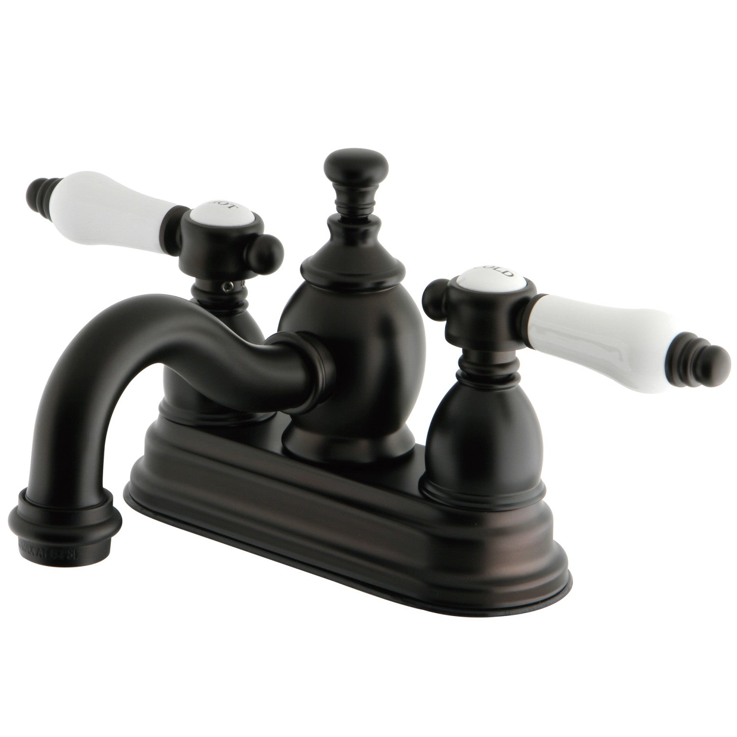 Kingston Heirloom KS7105BPL - Bel-Air Double-Handle 3 trous montage sur plage 4-Inch Centerset Robinet de salle de bain avec laiton à tirette, huile Rubbed Bronze