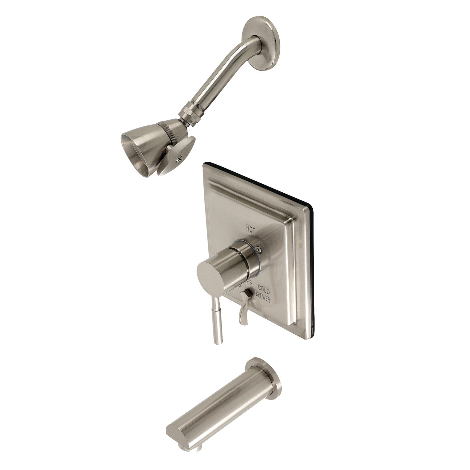 Kingston Sona KB86580DLT Robinet de baignoire et de douche à pression à une poignée, garnissage seulement, nickel brossé