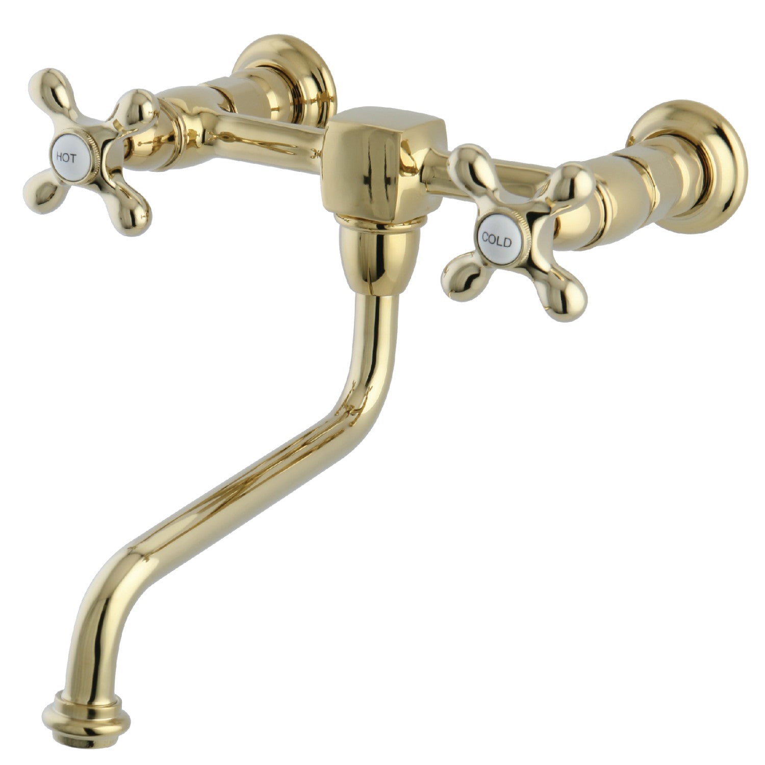 Kingston Heirloom KS1212AX - Robinet de salle de bains à double poignée Heritage 2 trous, laiton poli