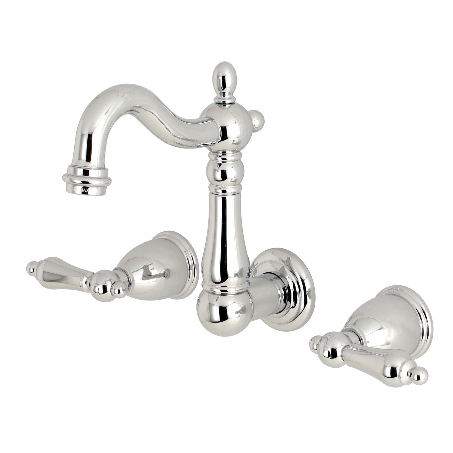 Kingston Heirloom KS1221AL - Robinet de salle de bains à double poignée Heritage 3 trous, chrome poli