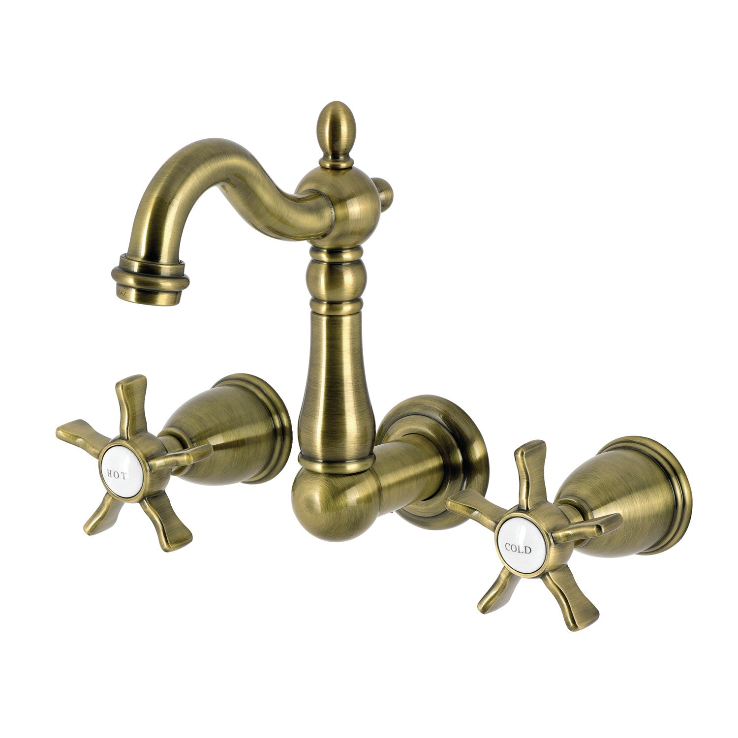 Kingston Heirloom KS1223NX - Robinet de salle de bains à double poignée Hamilton 3 trous, laiton antique