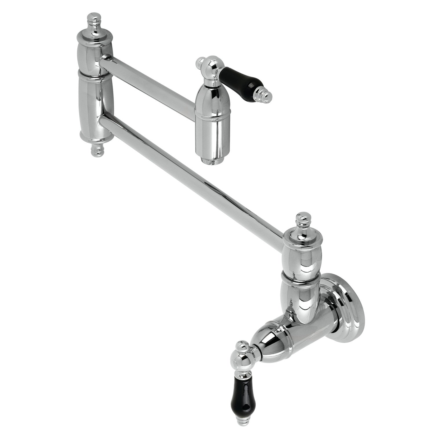 Kingston Heirloom KS3101PKL - Robinet de remplissage pour pot de montage mural à deux poignées 1 trou, chrome poli