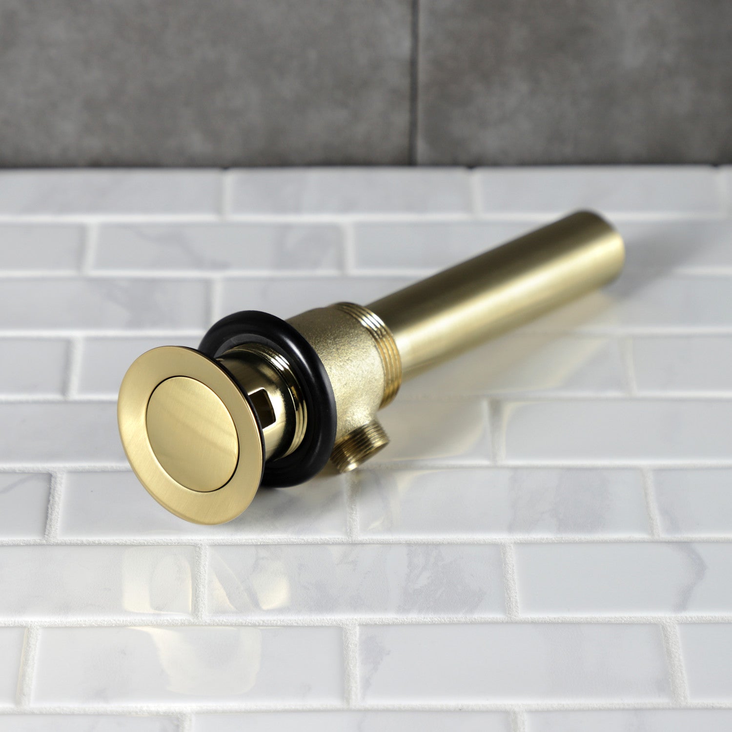 Kingston Made To Match KBT2127 Brass Pop-Up Bathroom Sink Drain with Overflow, 22 Gauge, Brushed Brass
