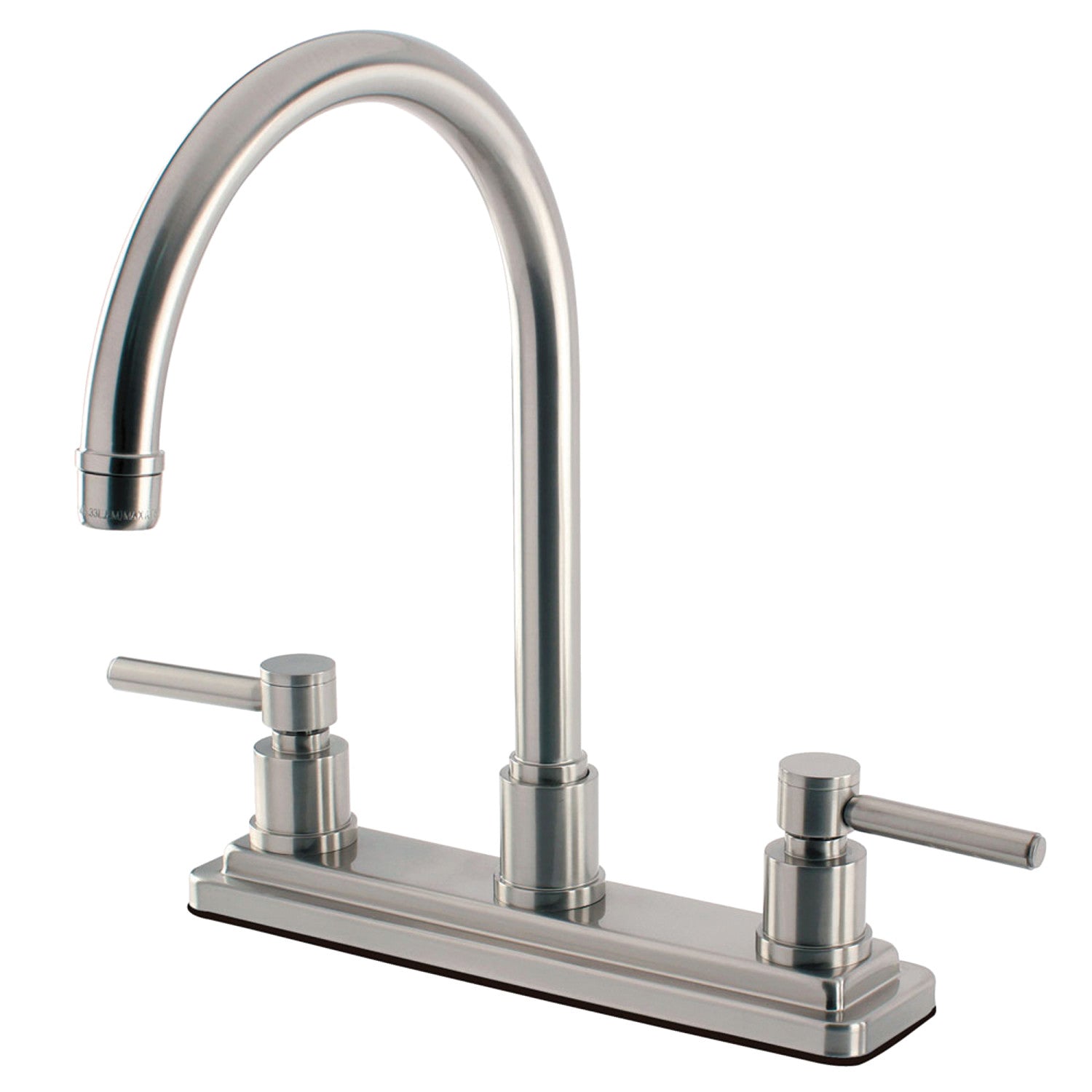 Kingston Sona KS8798DLLS - Robinet de cuisine central à deux poignées Concord 3 trous 8, nickel brossé