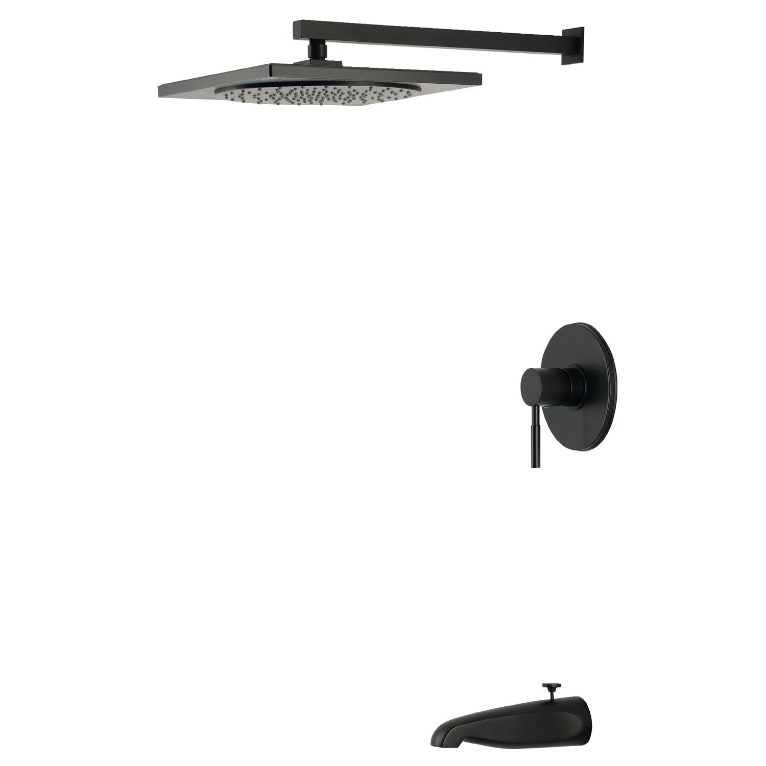 Kingston Concord KB8330DL Robinet de baignoire et de douche à pression équilibrée à une poignée, noir mat