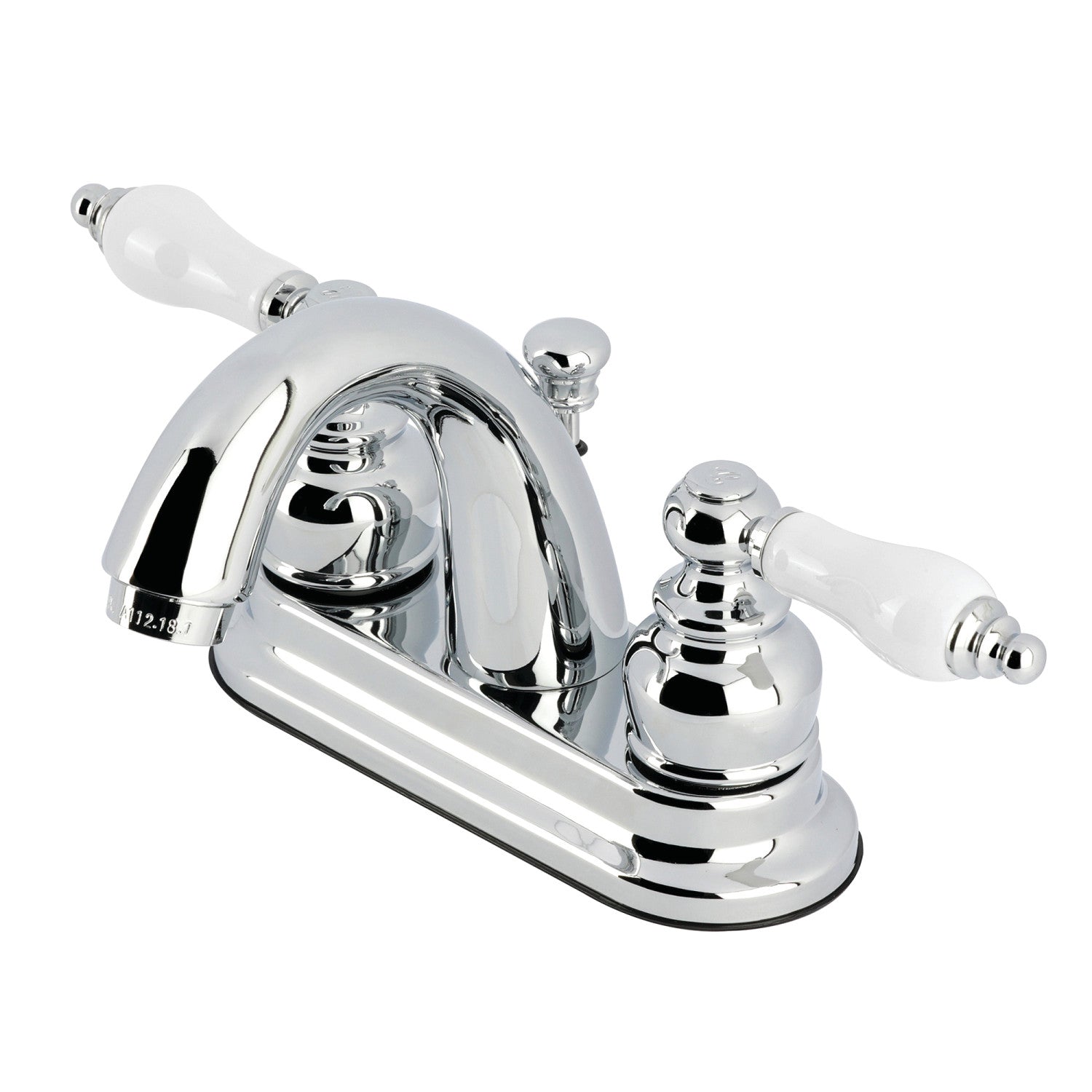 Kingston Tulare GKB5611PL - Restoration Double-Handle 3-Hole Deck Mount 4-Inch Centerset Bathroom Faucet with Pop-Up Drain, Polished Chrome