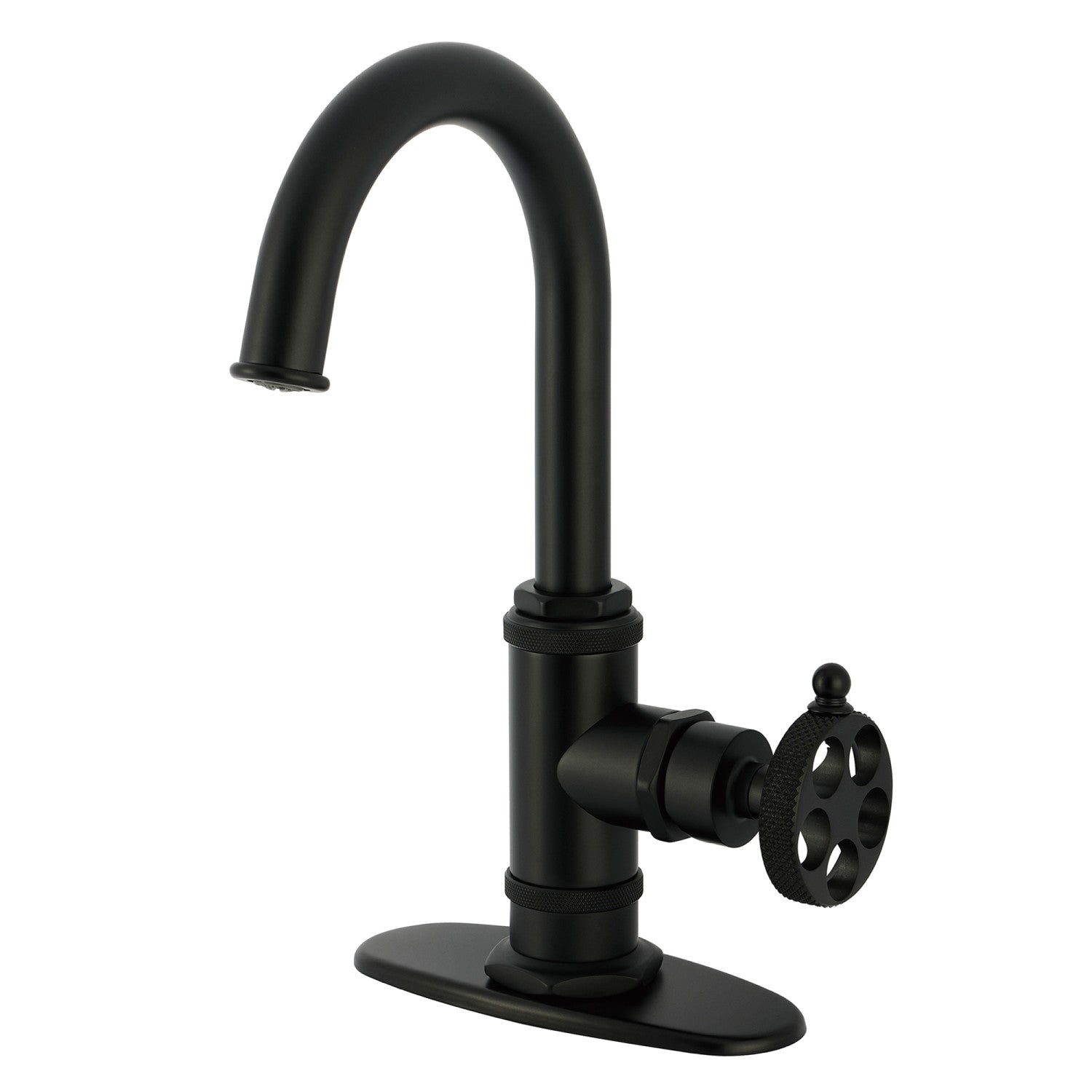 Kingston Sona KSD8500RKX - Robinet de barre de montage de plate-forme à une poignée Webb 1 trou avec poignée moletée, noir mat