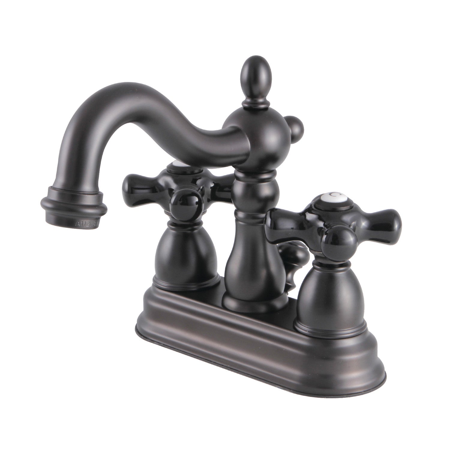 Kingston Heirloom KB1605PKX - Duchesse Double-Handle 3 trous montage sur plage 4-Inch Centerset Robinet de salle de bains avec drain à tirette, Bronze Rubbé à l'huile