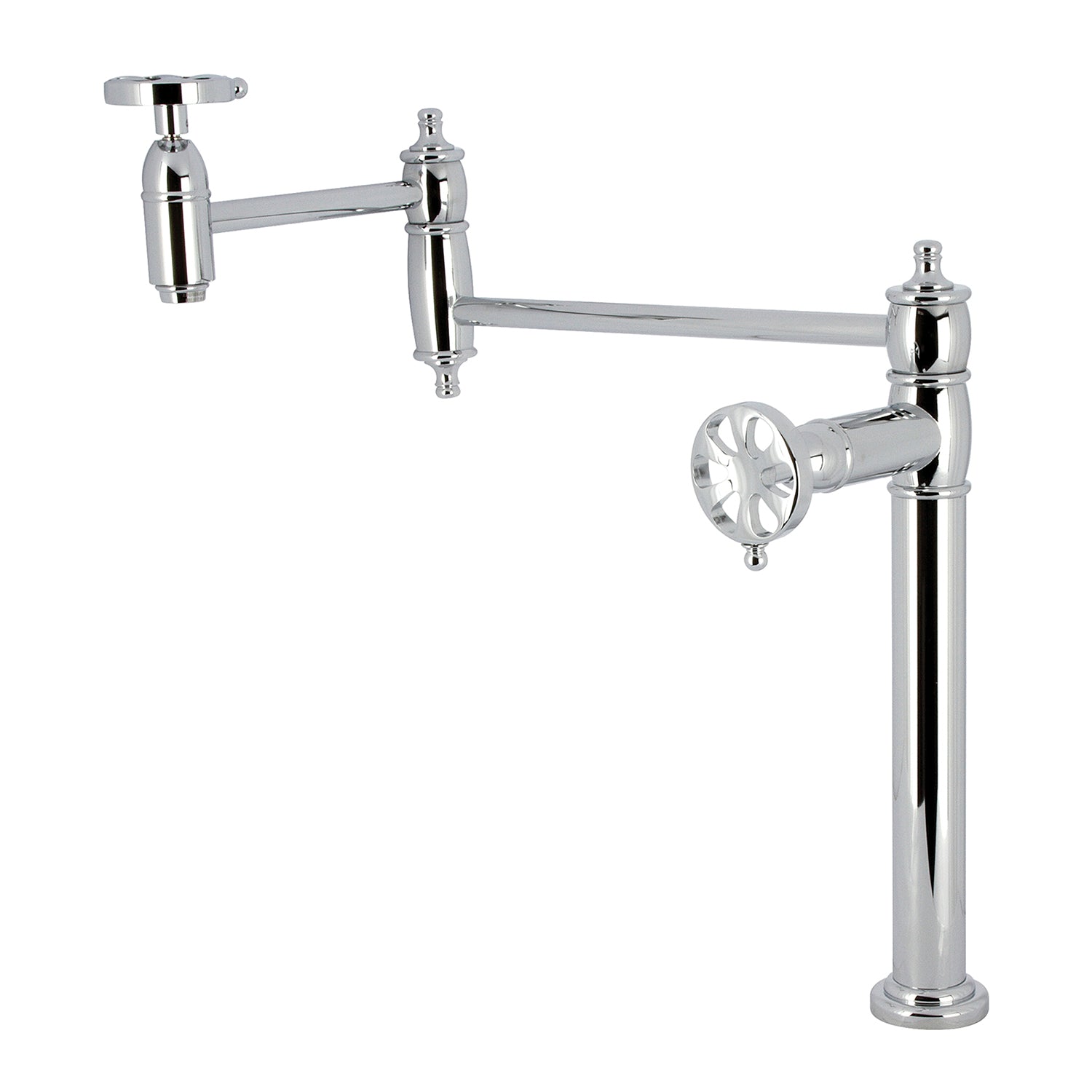Kingston Tulare KS3701RX - Belknap Robinet de remplissage de pot à deux poignées 1 trou, chrome poli