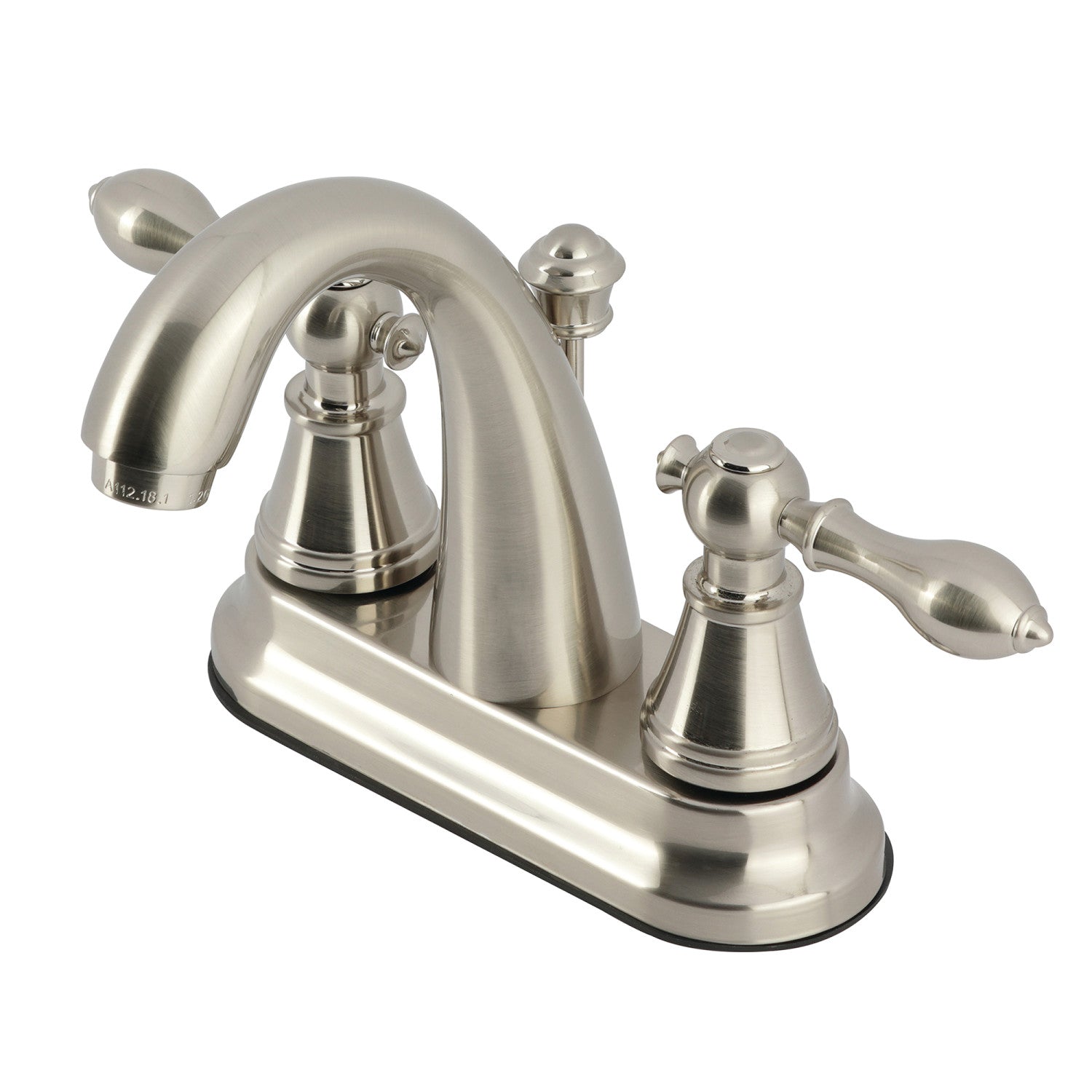 Kingston English Classic FSY7618AL Double-Handle 3 trous montage sur plage 4-Inch Centerset Robinet de salle de bains avec drain à tirette, Nickel brossé