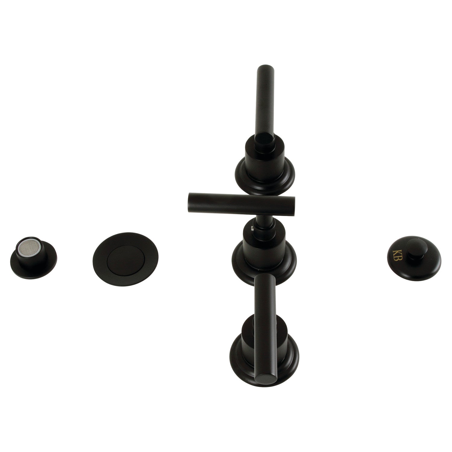 Kingston Sona KB6320CML - Robinet de bidet vertical à trois poignées avec robinet en laiton, noir mat