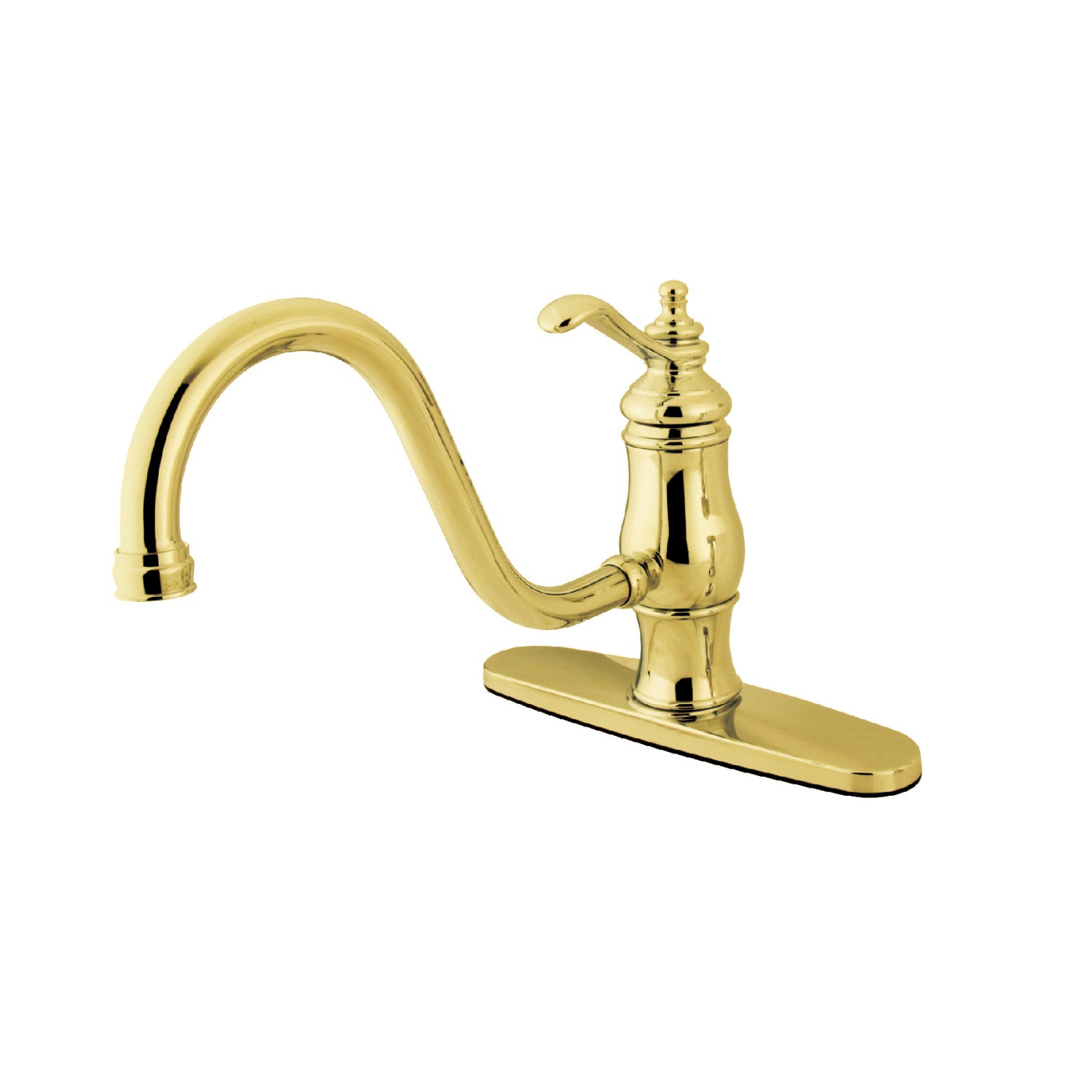 Kingston Heirloom KS1572TLLS - Robinet de cuisine à une poignée Heritage 1-or-3, laiton poli