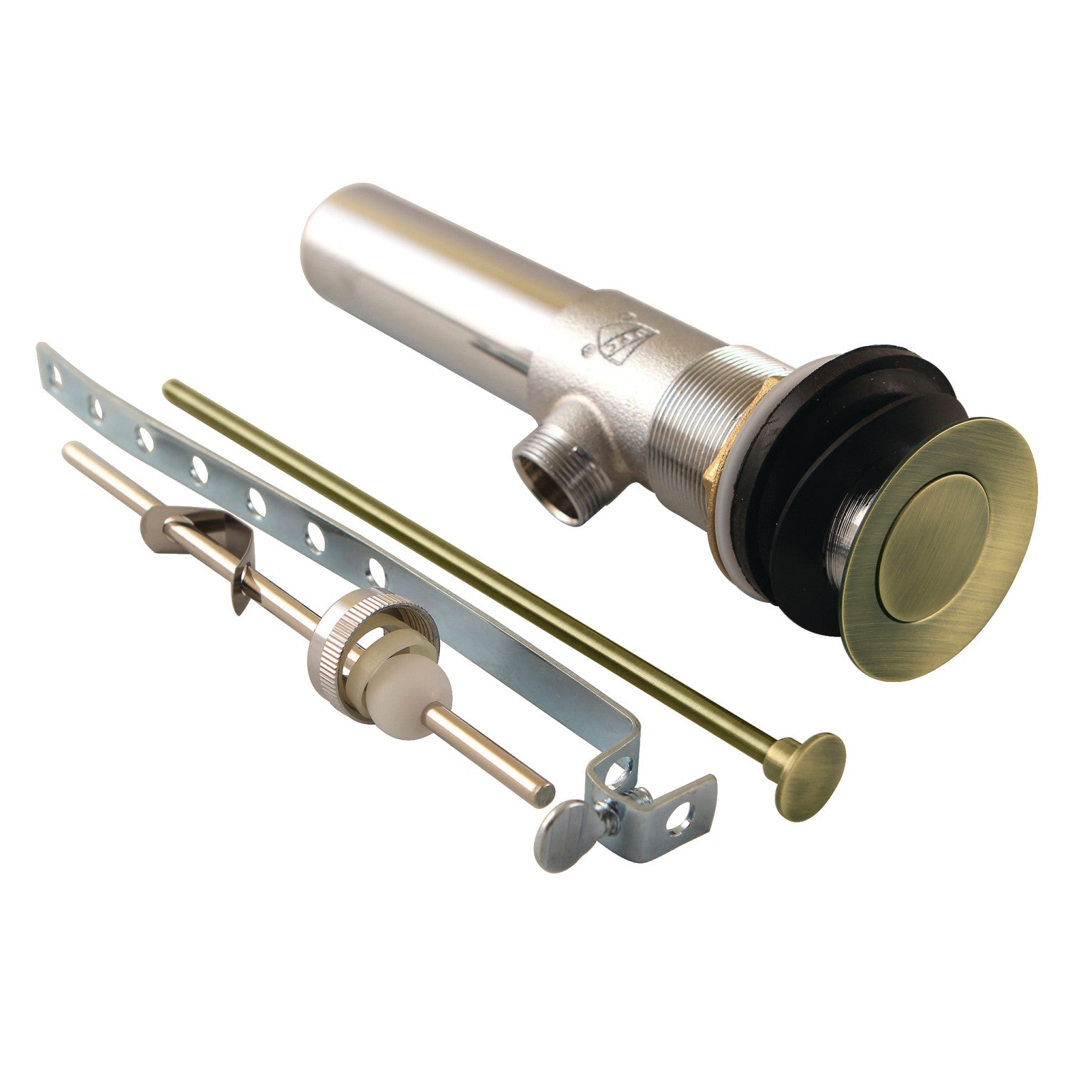 Kingston Trimscape KB1003 Brass Pop-Up Bathroom Sink Drain with Overflow, 22 Gauge, Antique Brass