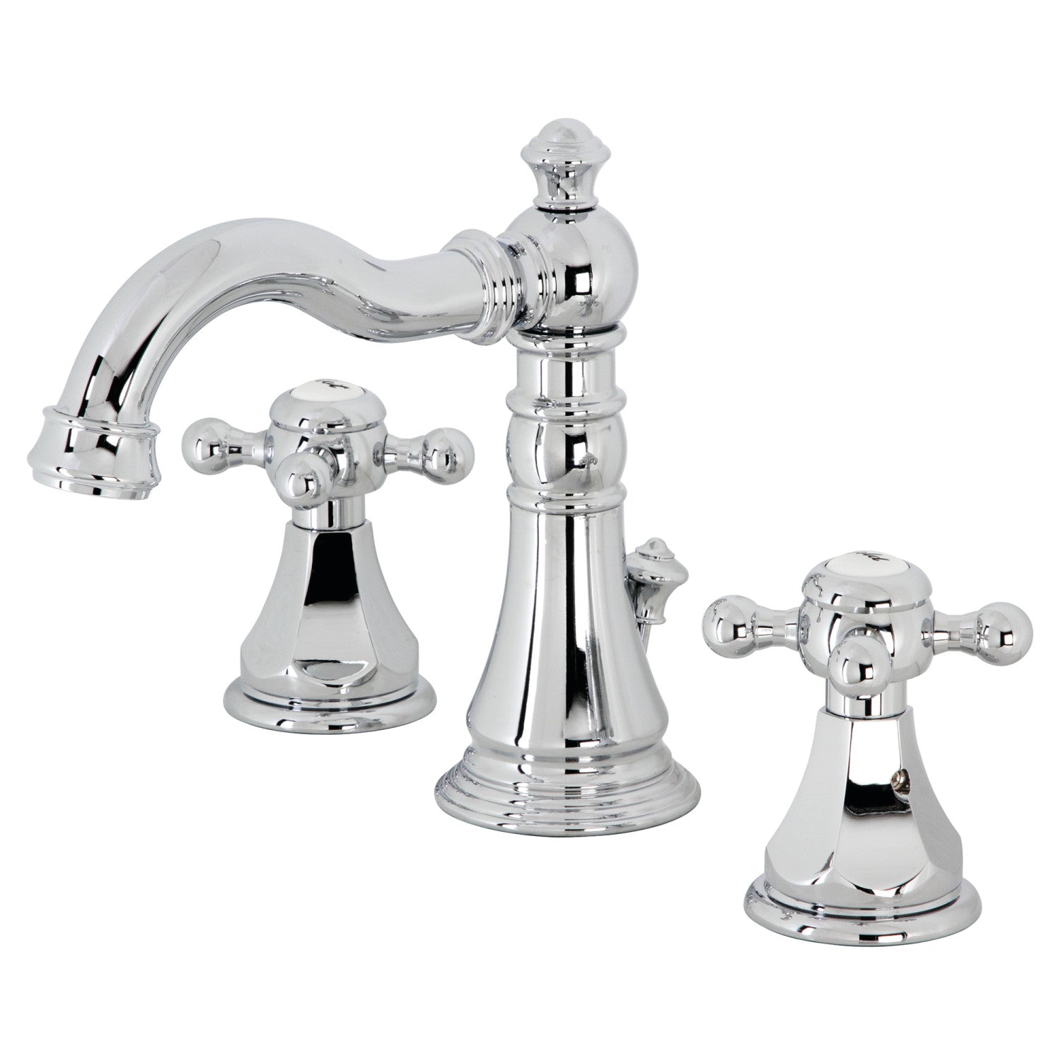 Kingston Heirloom FSC1971BX - Robinet de salle de bain à grande échelle avec robinet à deux poignées 3 trous Metropolitan, chrome poli