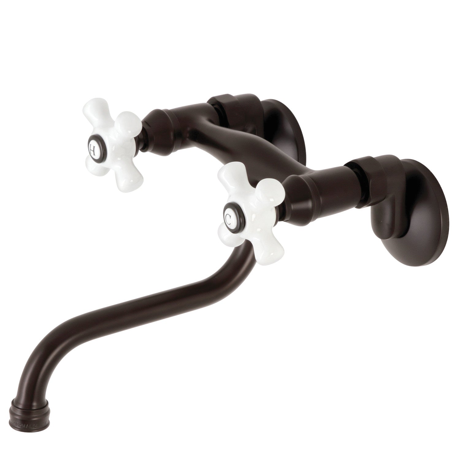 Kingston Heirloom KS616ORB - Robinet de salle de bains à double poignée 2 trous Wall Mount, bronze frotté à l'huile