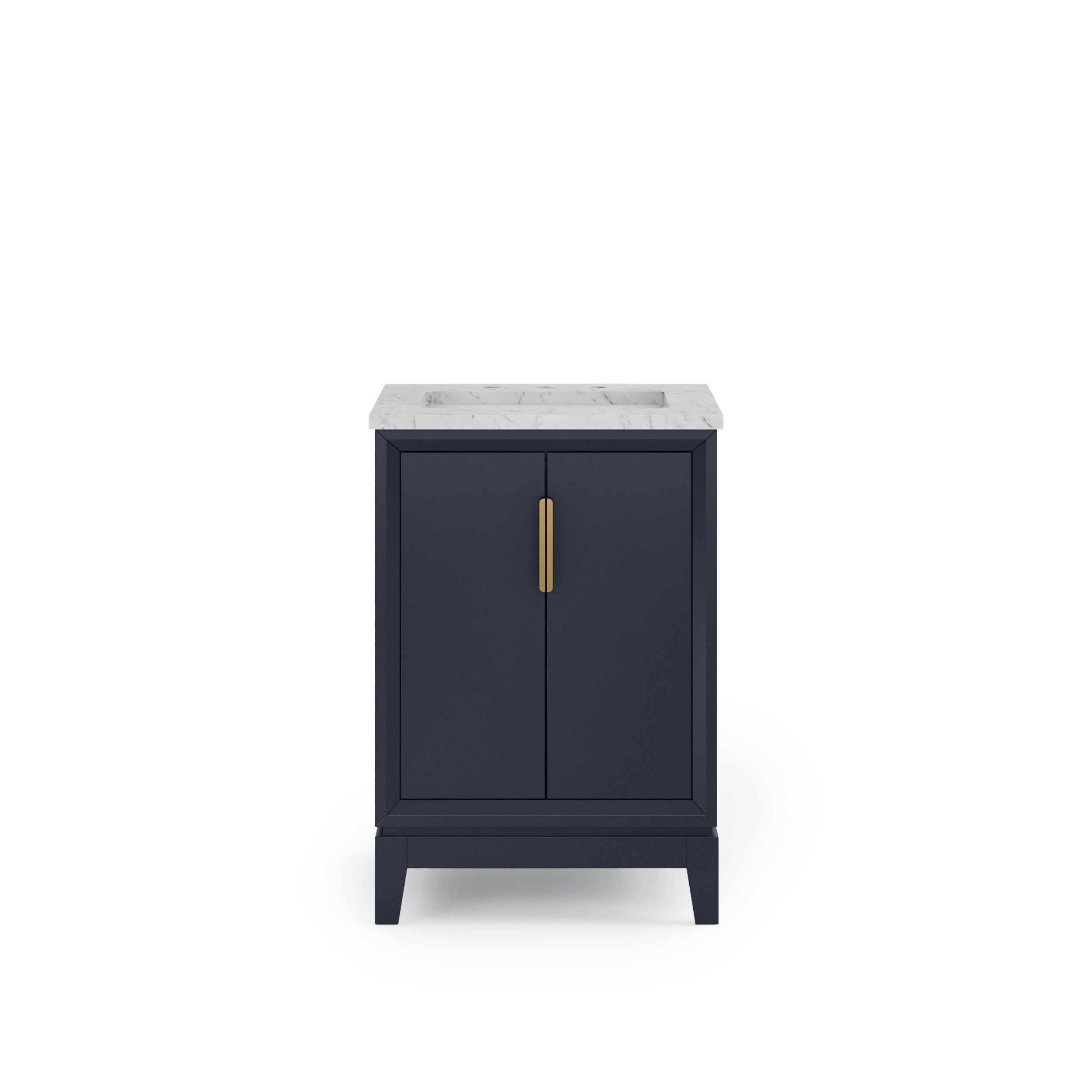 Kingston Luxe EL24CW06MB - 24 in. x 22 in. Bathroom Vanity Carrara White Marble Top, Monarch Blue
