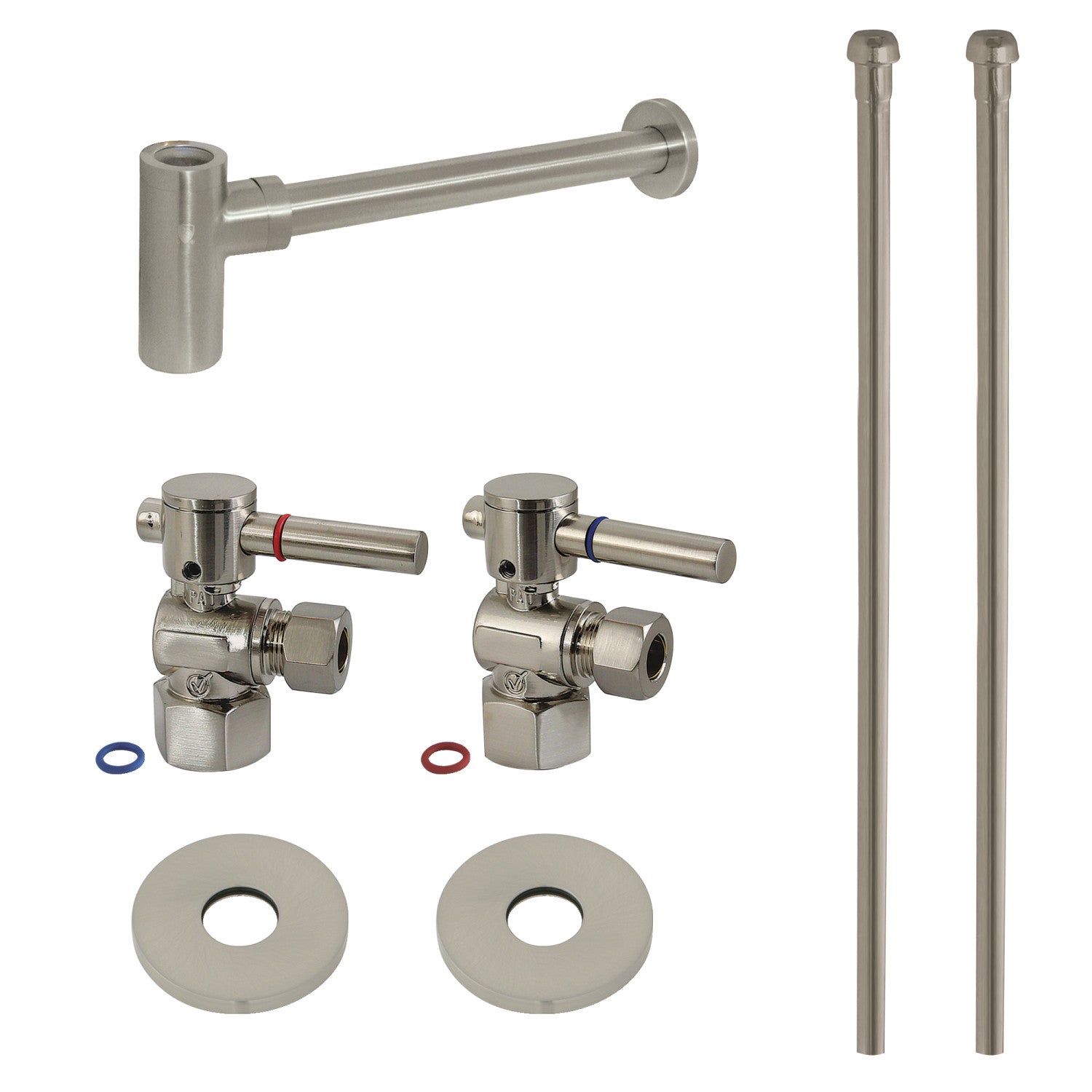 Kingston Sona CC43108DLLKB40 - Trimscape Modern Plumbing Sink Trim Kit with Bottle Trap, Brushed Nickel