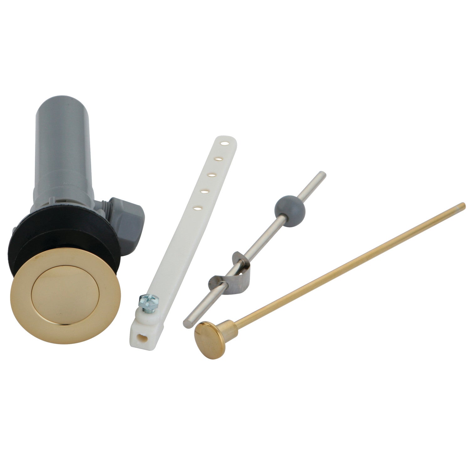 Kingston KBP1002 Plastic Pop-Up Bathroom Sink Drain with Overflow, Polished Brass