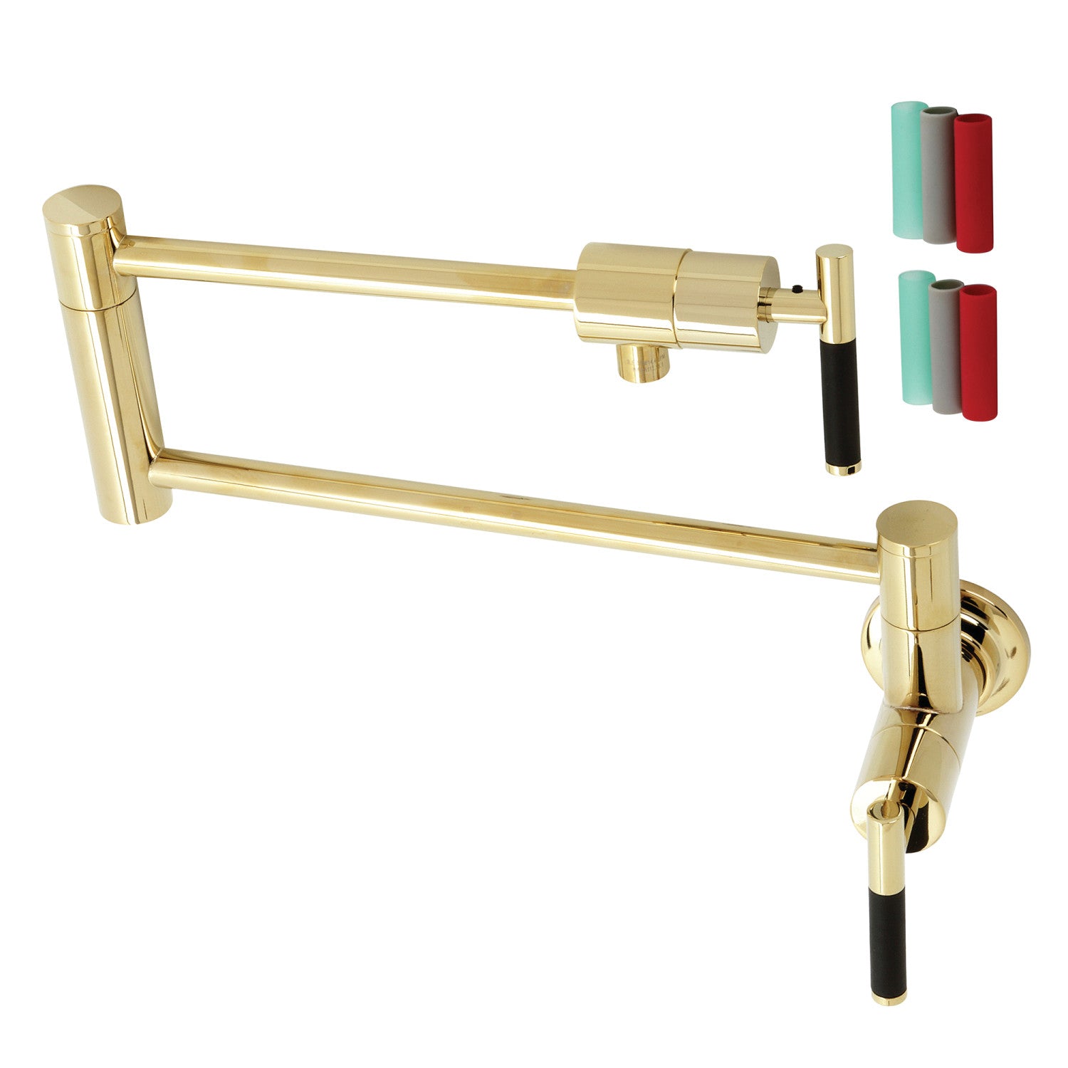 Kingston Sona KS4102CKL - Robinet de remplissage de pot de montage mural Kaiser 1 trou, laiton poli