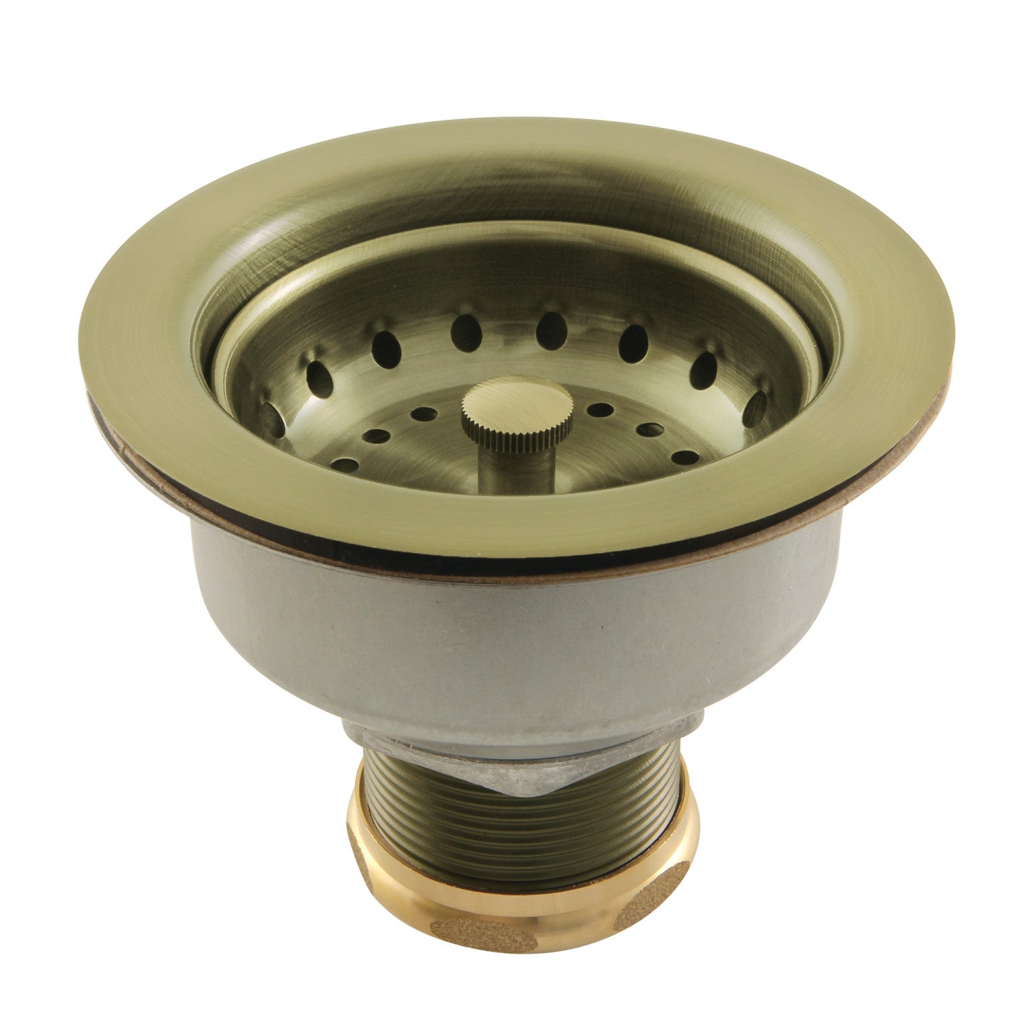 Kingston Tacoma K112AB 3-1/2 Inch Kitchen Sink Basket Strainer Only, Antique Brass