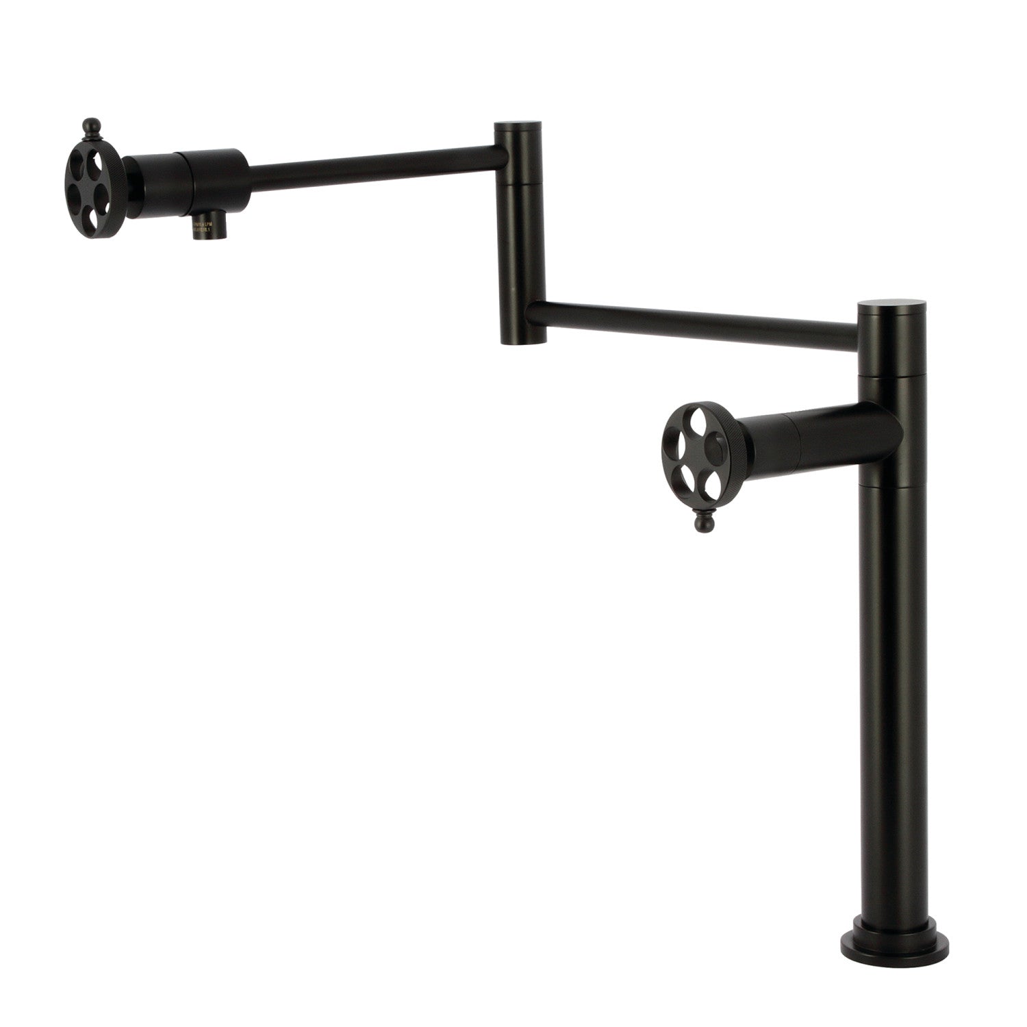 Kingston Sona KS4700RKZ - Robinet de remplissage de pot de montage de plate-forme de Wendell 1 trou avec poignée moletée, noir mat