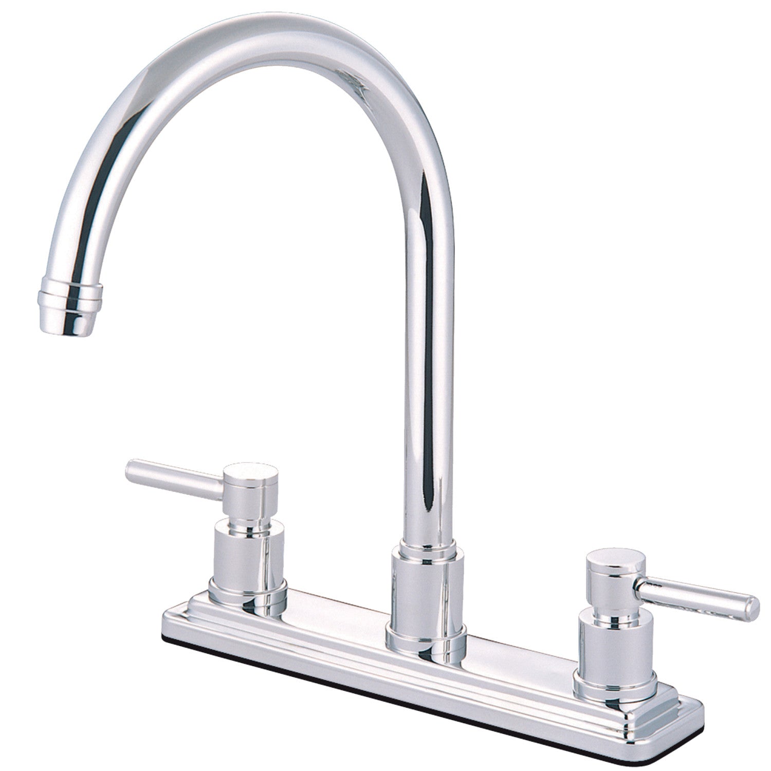Kingston Sona KS8791DLLS - Robinet de cuisine central à deux poignées Concord 3 trous 8, chrome poli