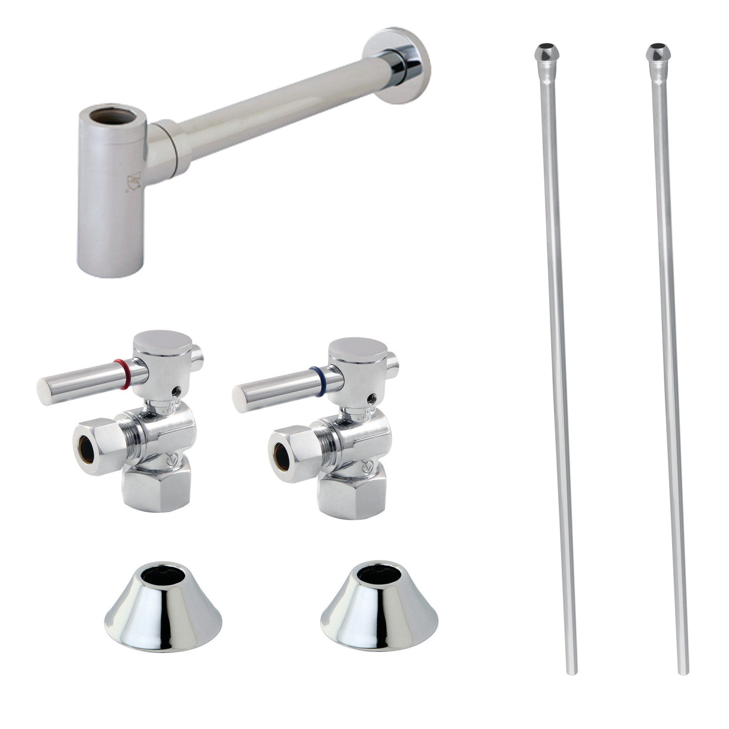Kingston Sona CC43101DLLKB30 - Trimscape Modern Plumbing Sink Trim Kit with Bottle Trap, Polished Chrome