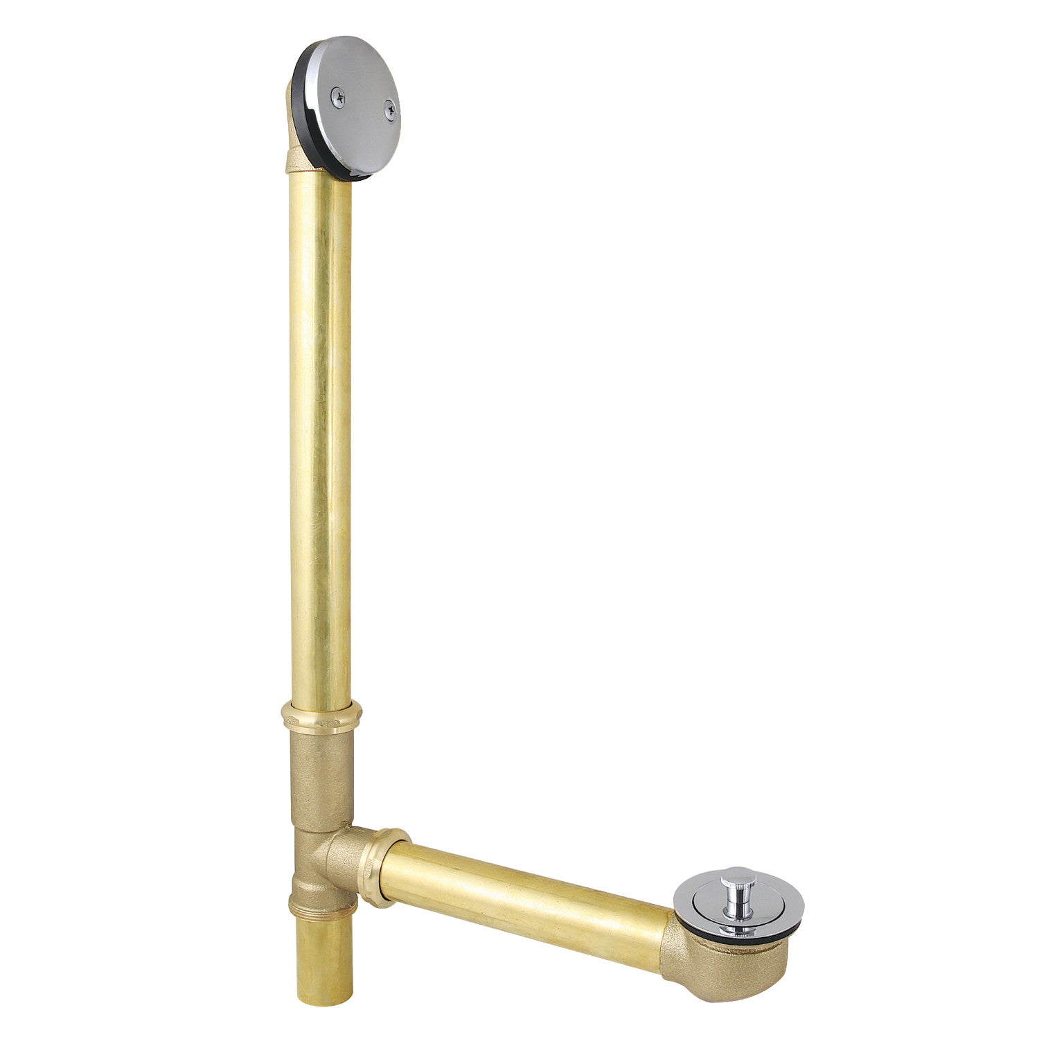 Kingston Heirloom DLL3181 - Made To Match 23-Inch Brass Lift and Turn Tub Waste and Overflow, Polished Chrome
