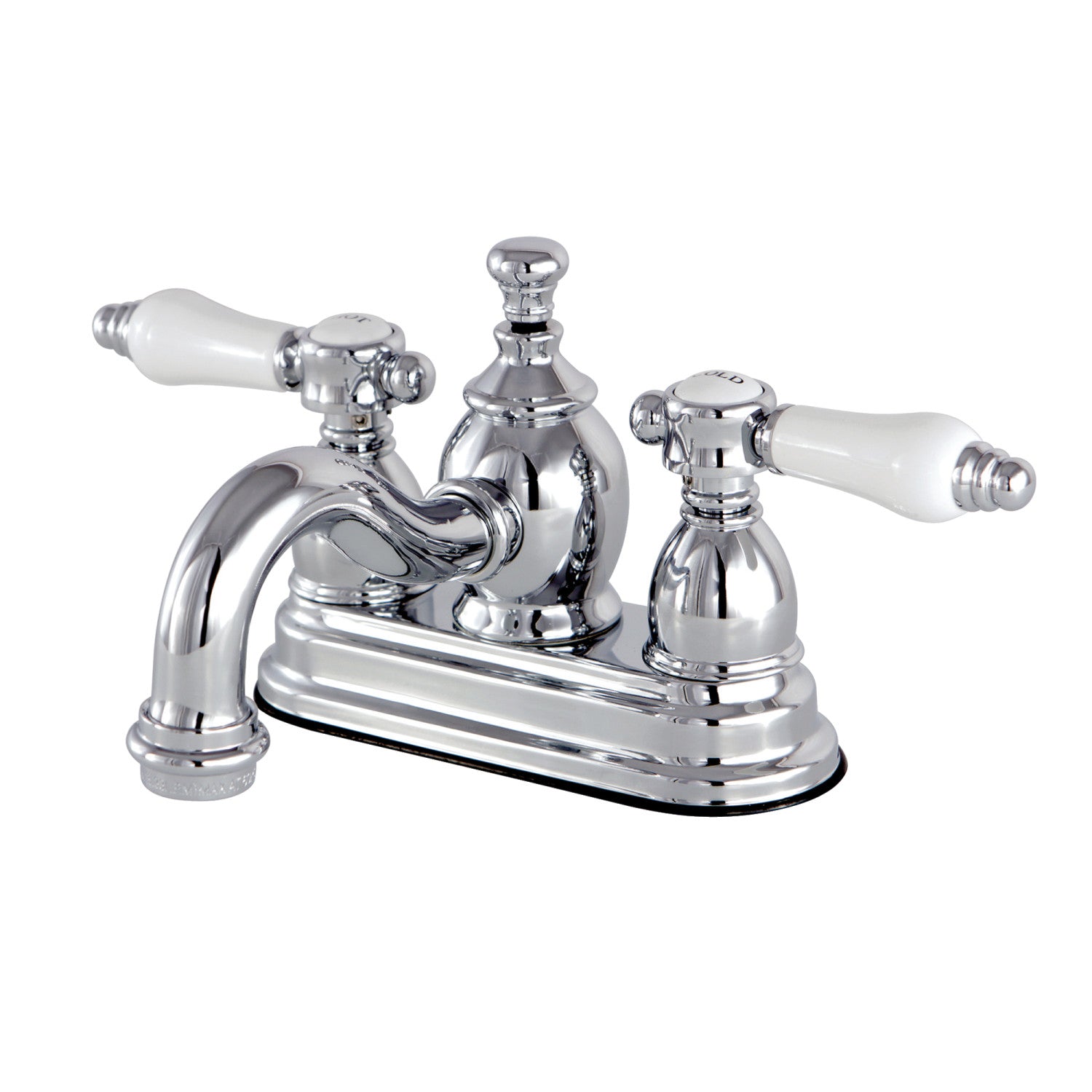 Kingston Heirloom KS7101BPL - Bel-Air Double-Handle 3 trous montage sur plage 4-Inch Centerset Robinet de salle de bains avec laiton à tirette, poli Chrome