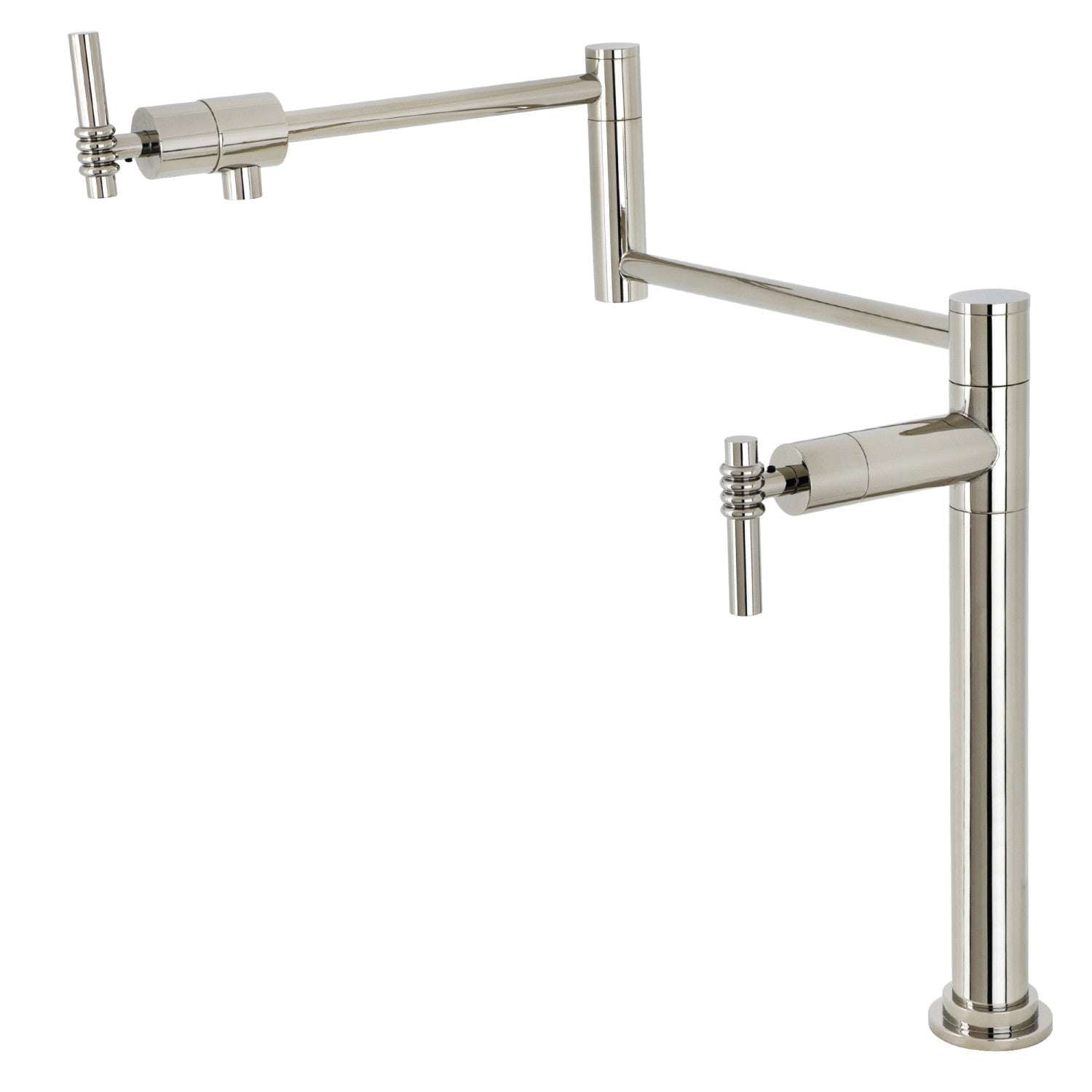 Kingston Sona KS4706ML - Robinet de remplissage de pot de plate-forme à deux poignées 1 trou, nickel poli