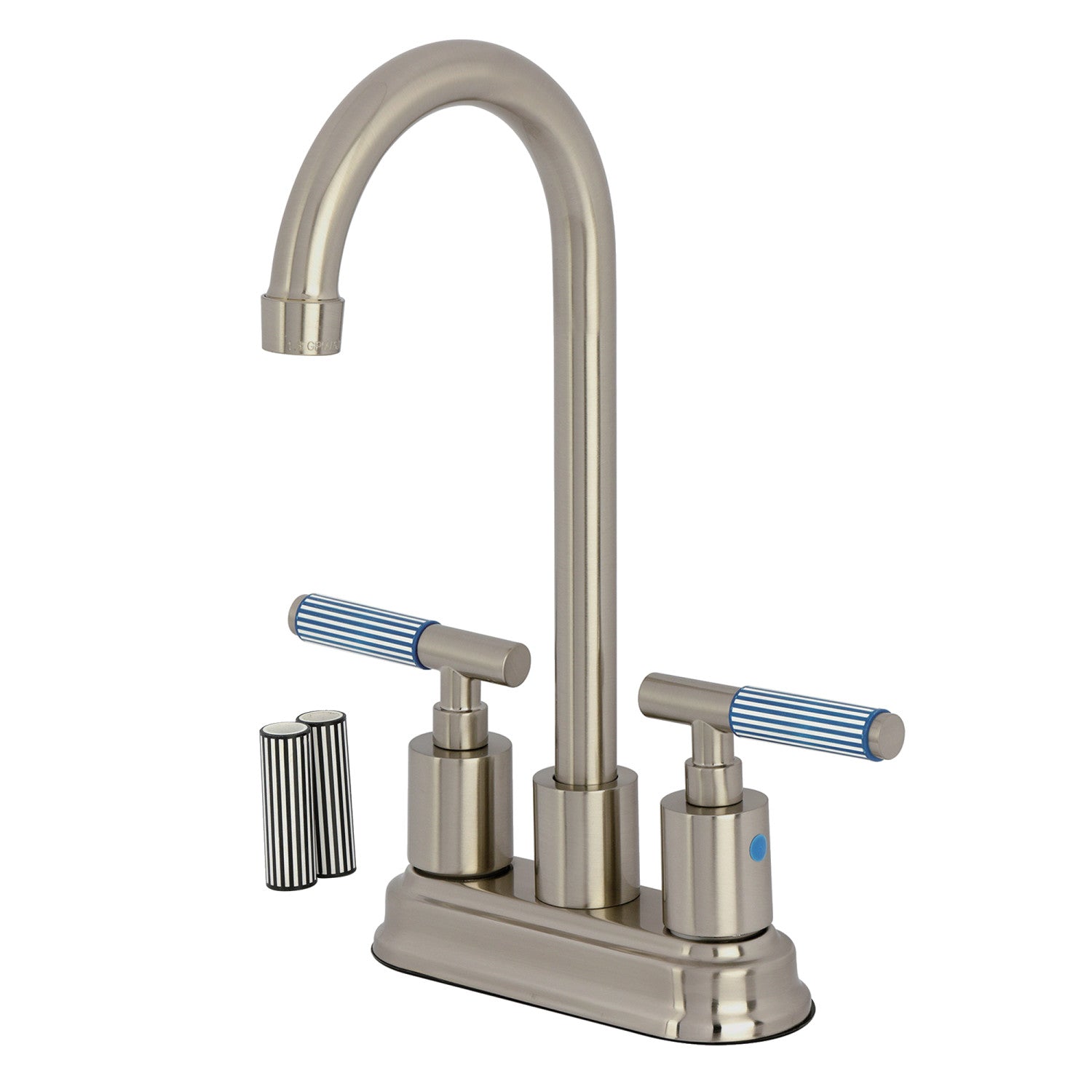 Kingston Sona KB8498KPS - Robinet de bar à double poignée 4-Inch, nickel brossé