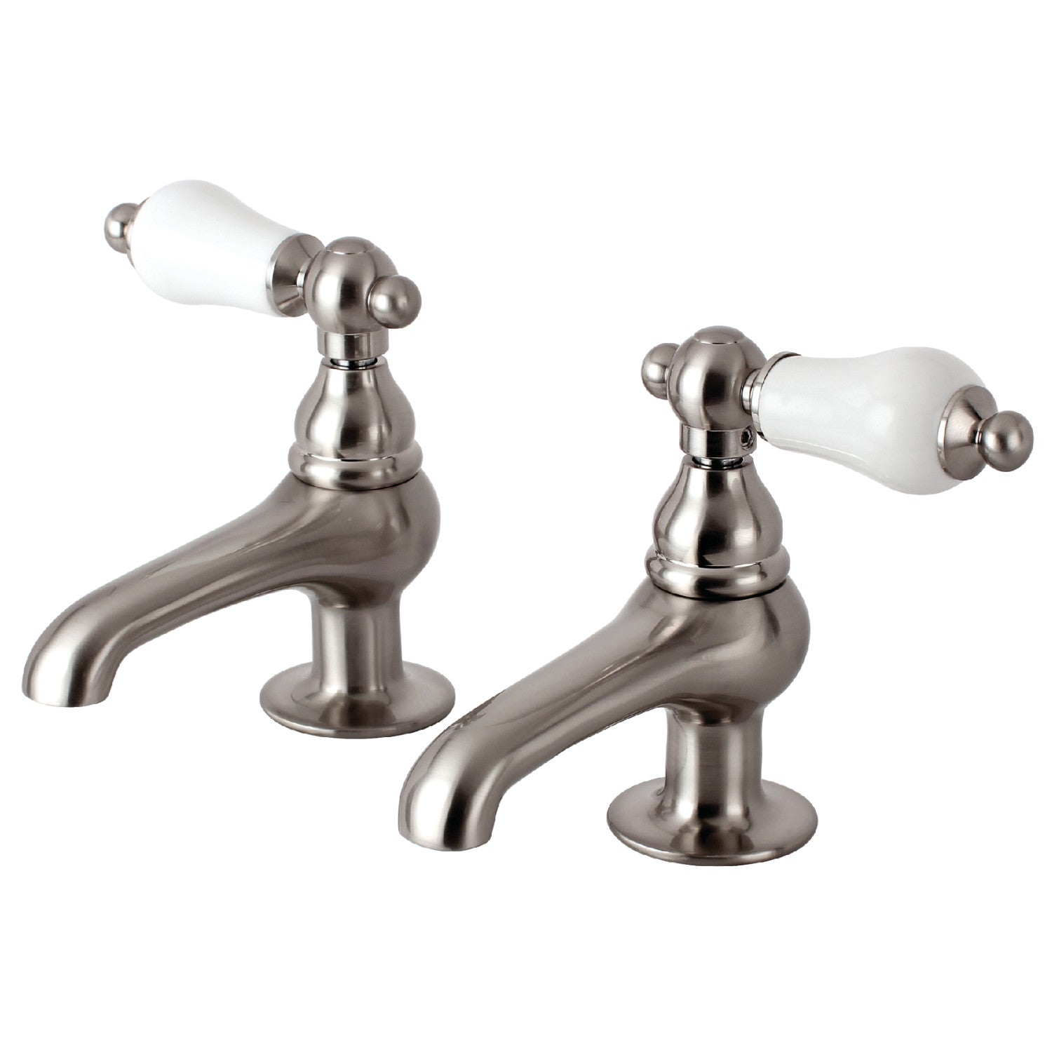 Kingston Heirloom CC5L8 - Robinet de robinet de bassin à deux poignées Vintage, nickel brossé